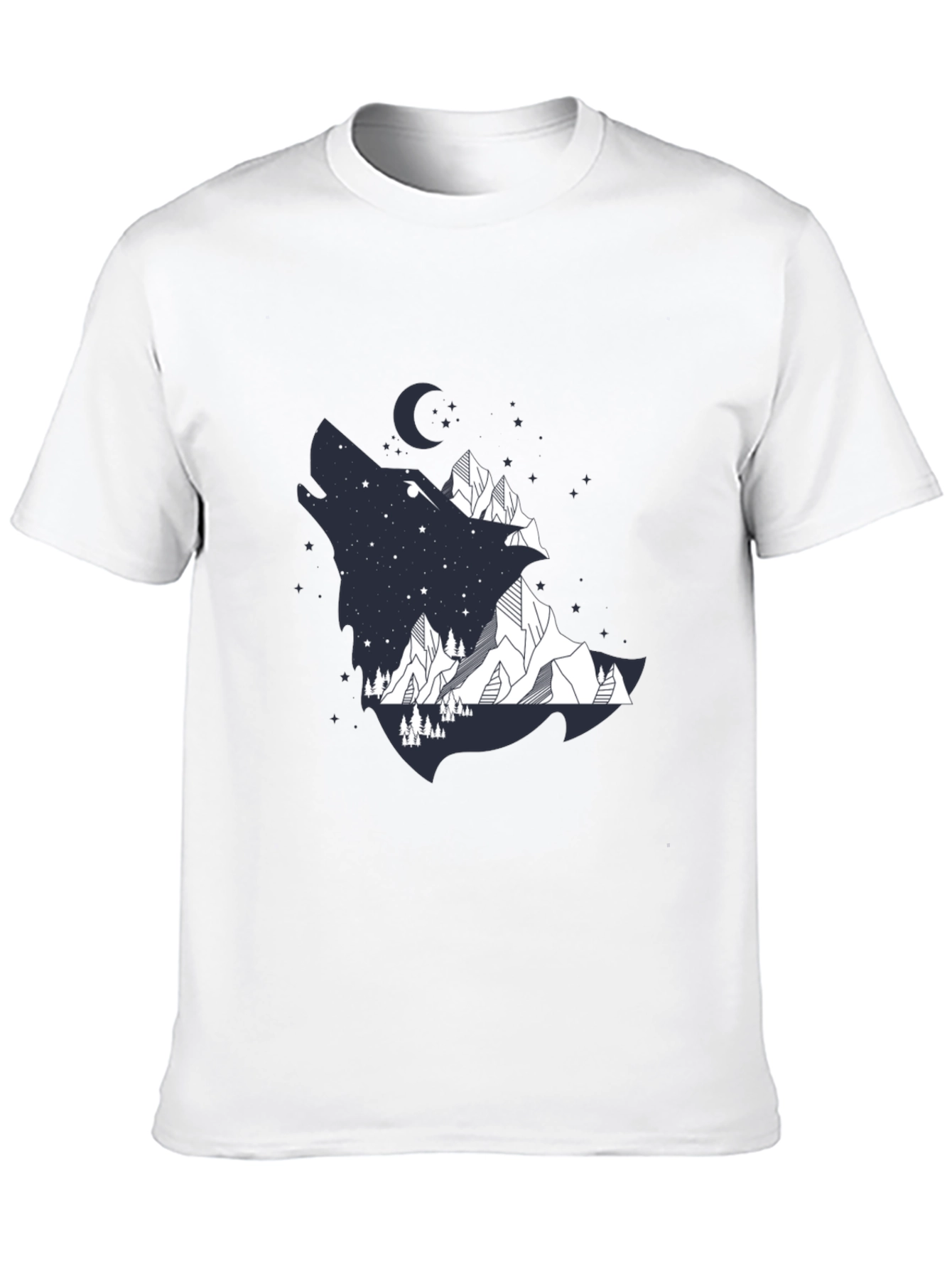 Black Wolf Mountain Graphic Tee - Men's Black T-Shirt view 10