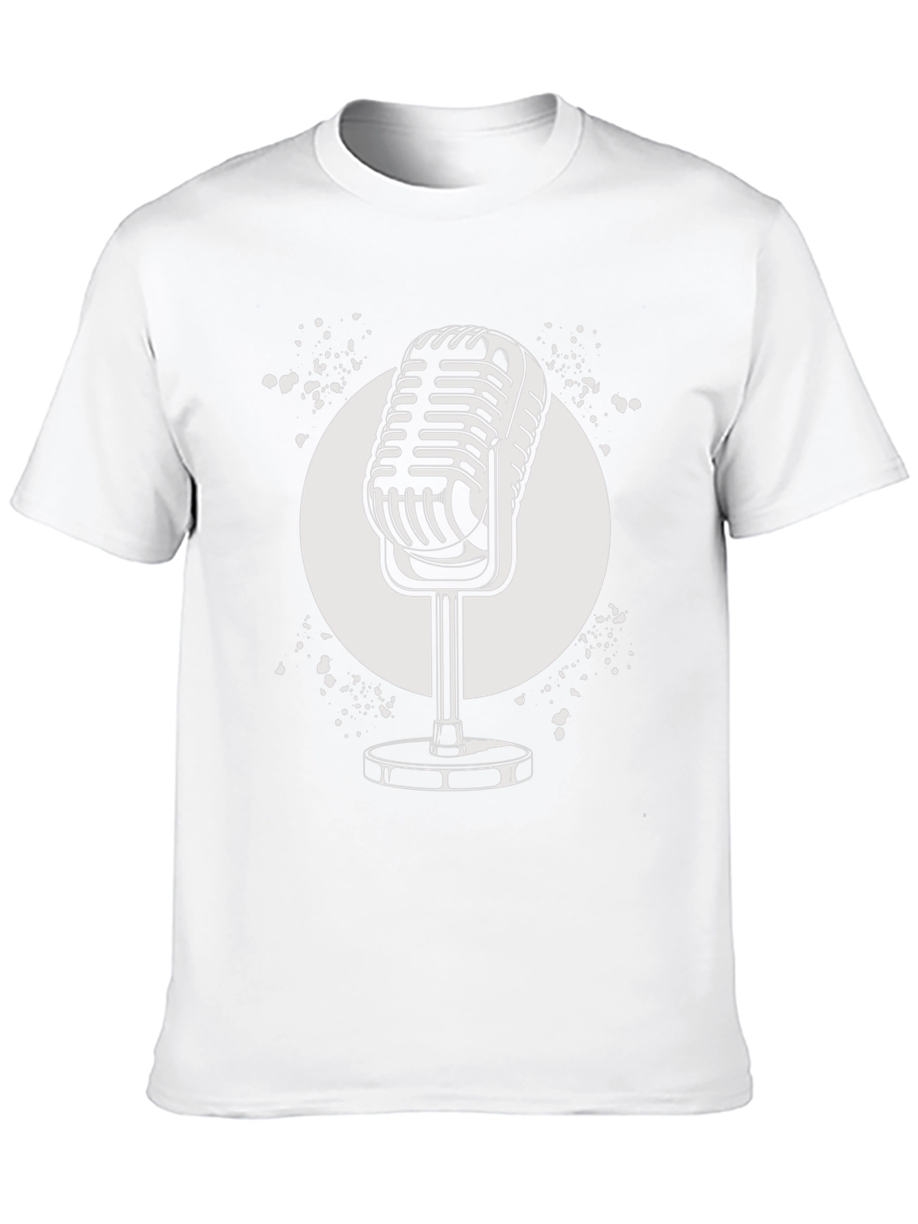 Black Vintage Microphone Graphic Tee - Retro Style Black T-Shirt view 10