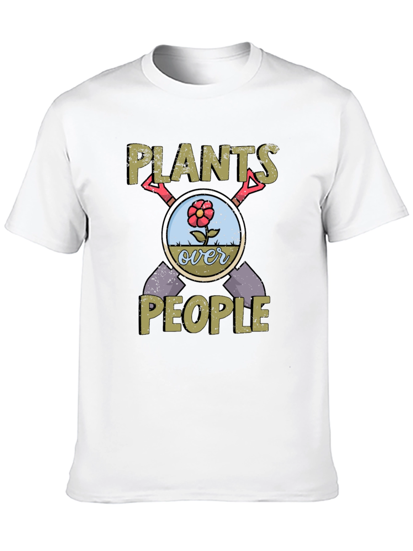 Black Plants Over People Graphic Tee - Gardening Enthusiast T-Shirt view 10