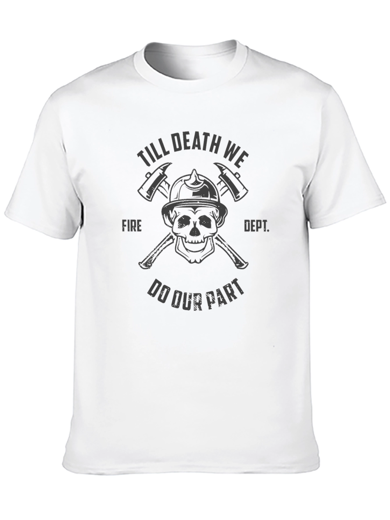 Black Firefighter Skull T-Shirt - Till Death We Do Our Part view 10