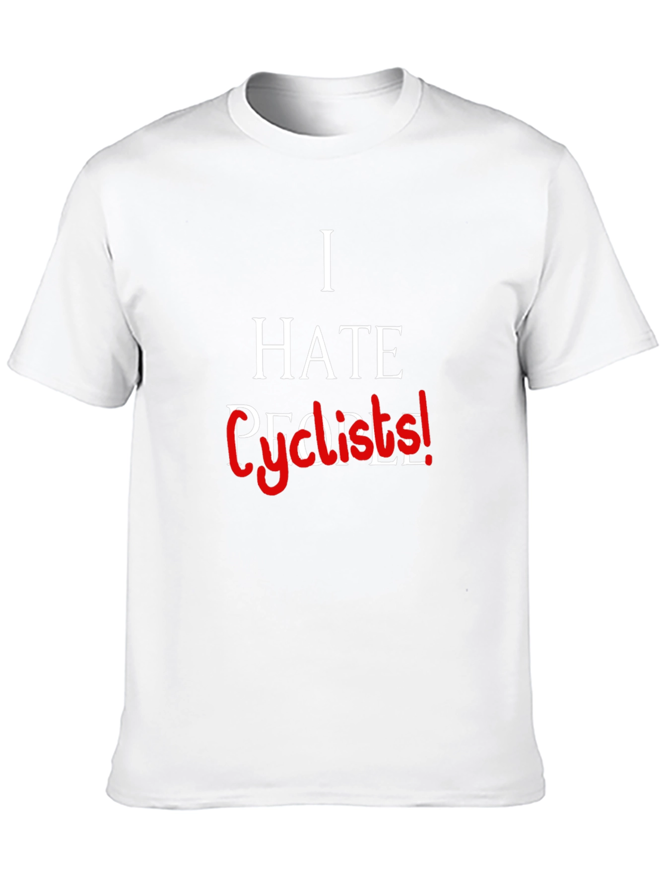 Black I Hate People... Cyclists! Graphic Tee view 10