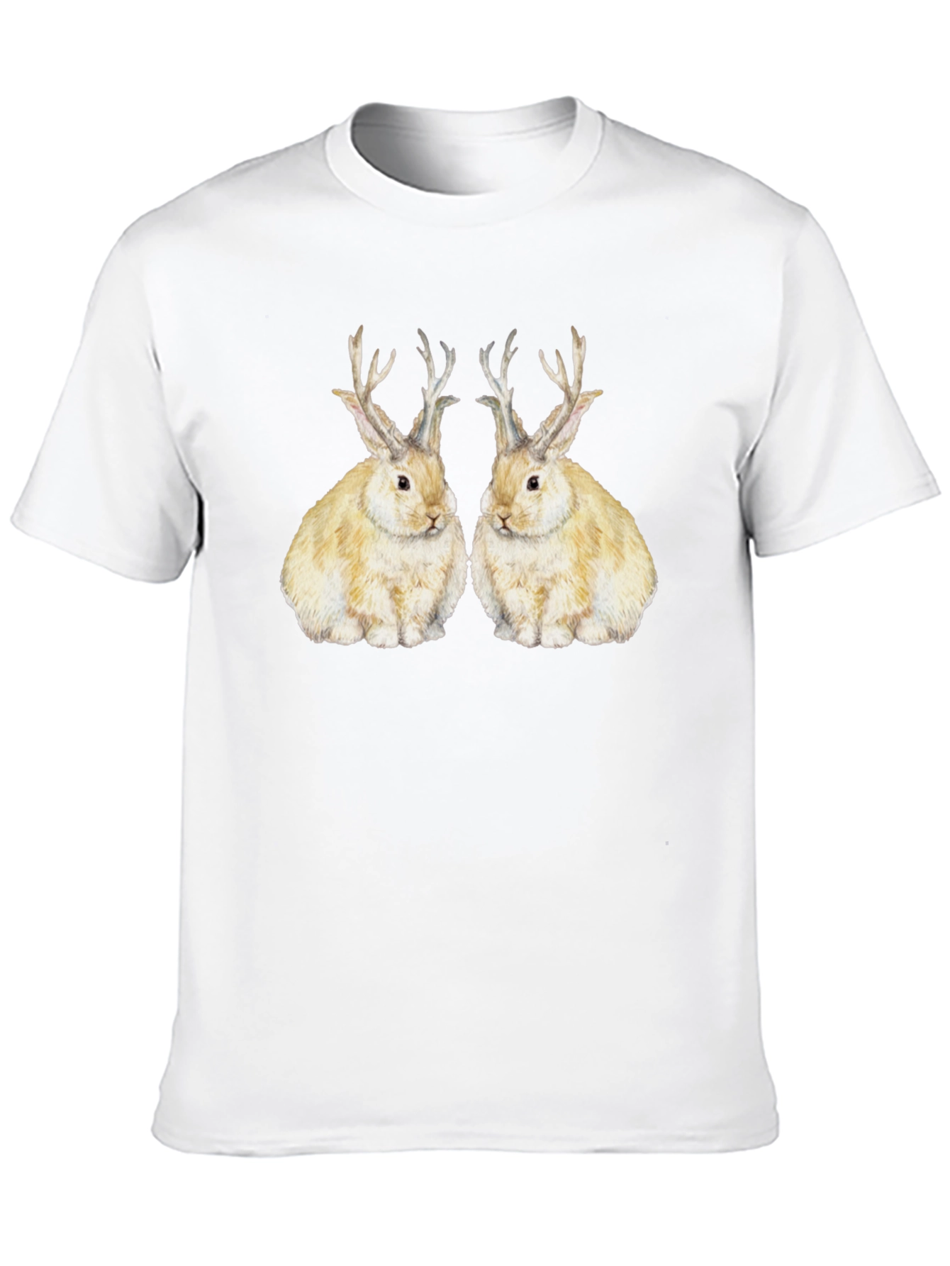 Black Rabbit With Antlers Graphic Tee view 10