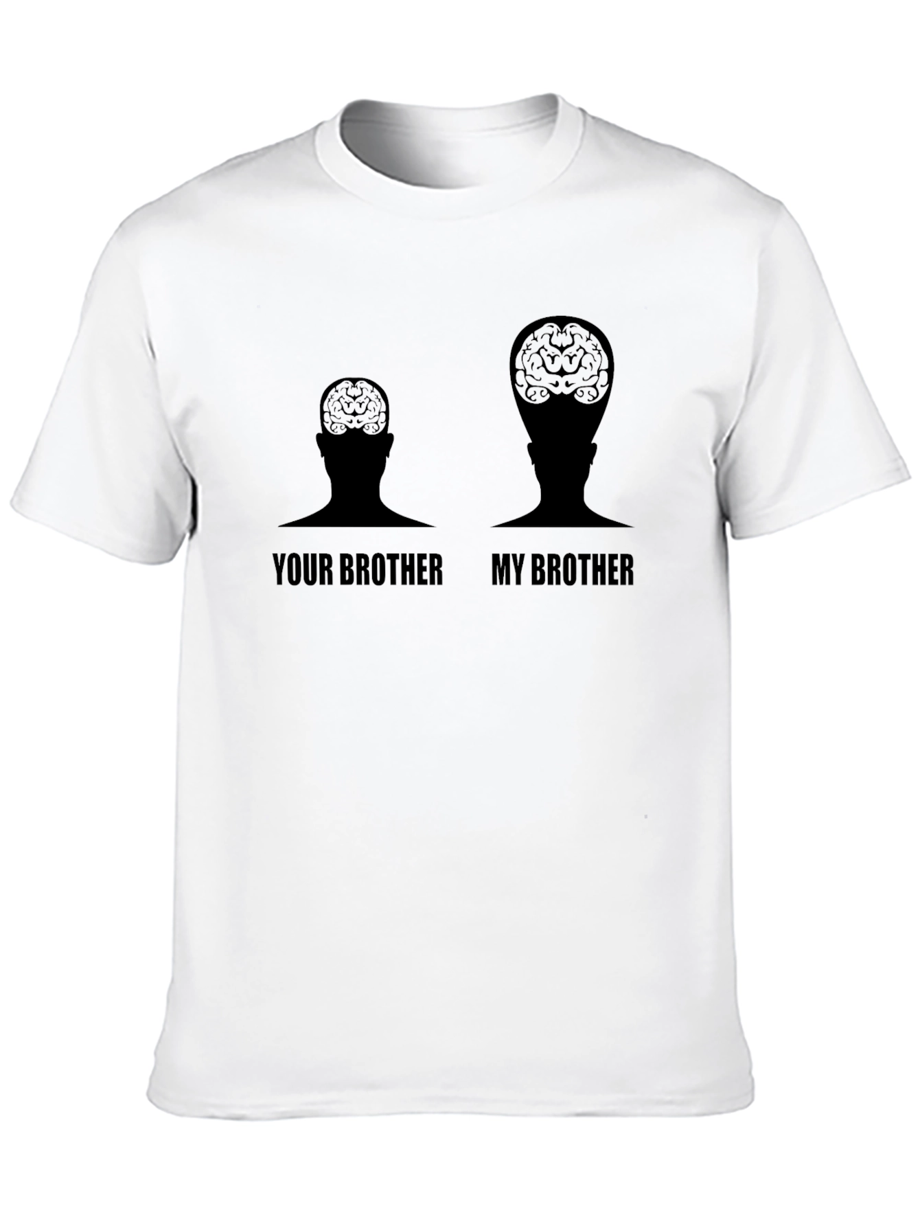 Black Funny Brain Power T-Shirt - "My Brother" view 10