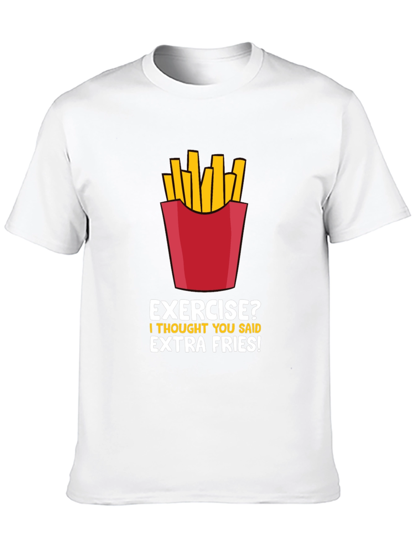 Black Funny Extra Fries Graphic T-Shirt view 10