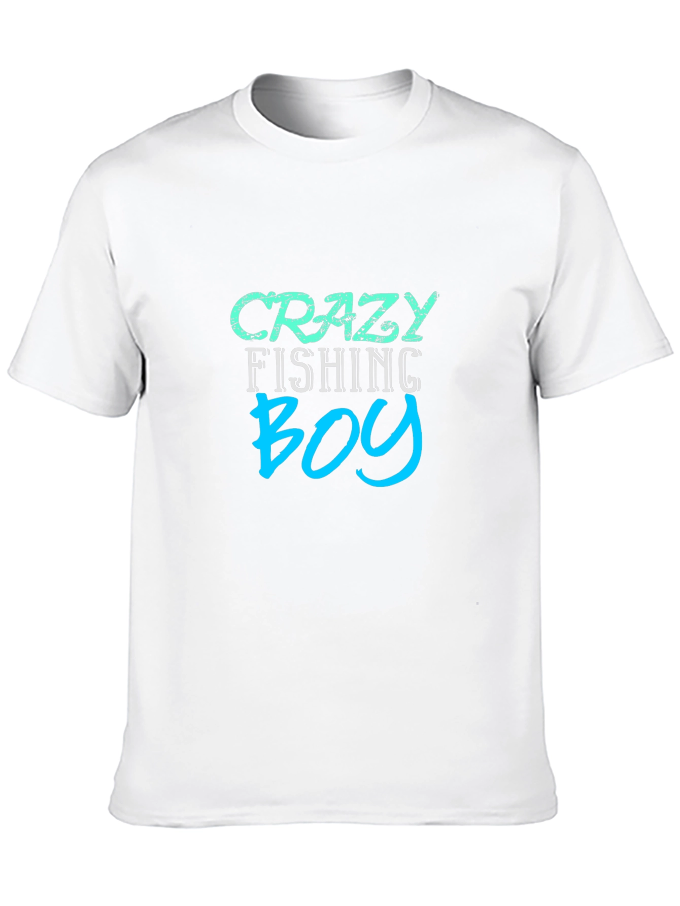 Black Crazy Fishing Boy T-Shirt - Black Crew Neck Tee view 10