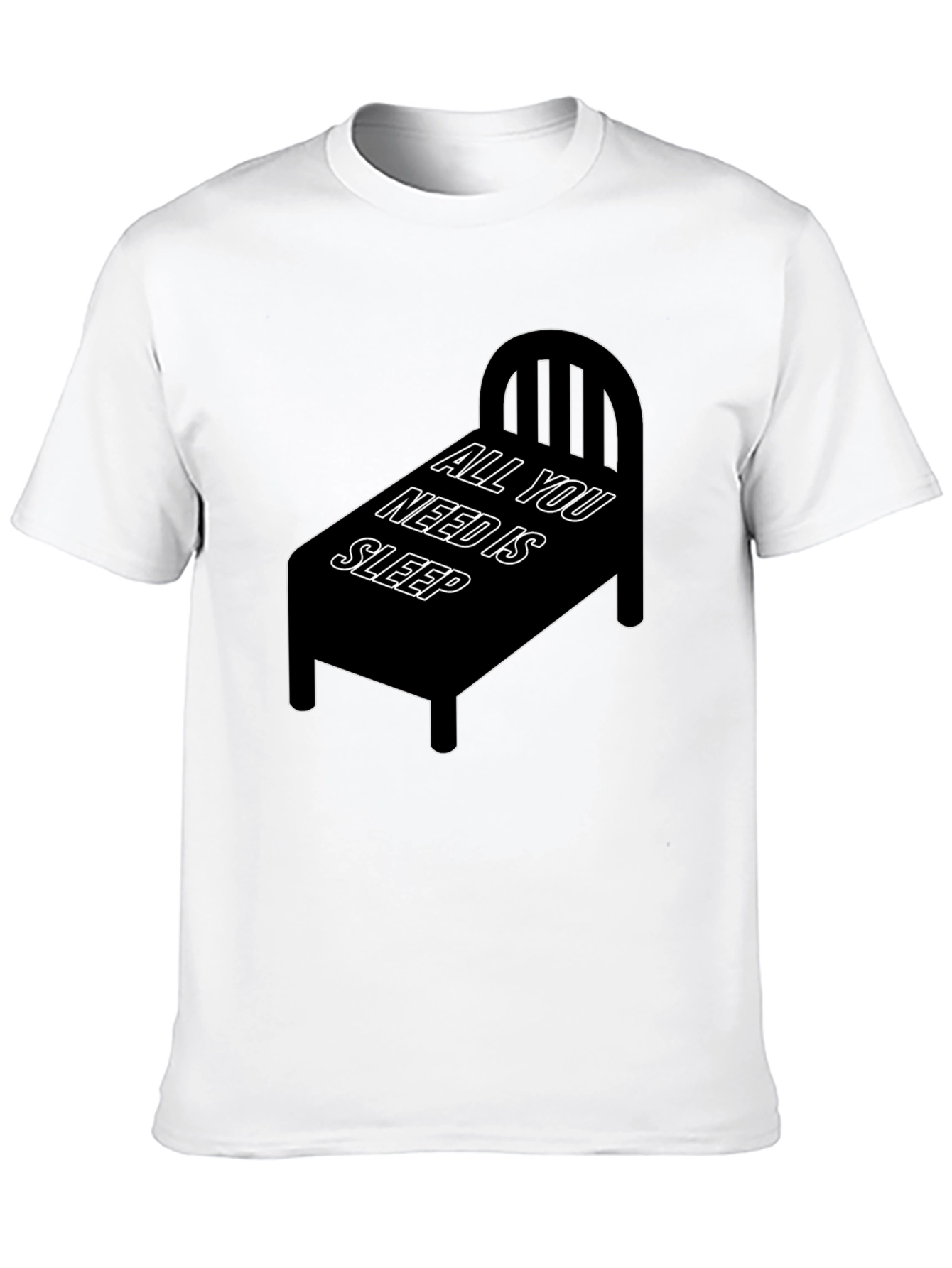 Black All You Need is Sleep T-Shirt - Funny Bed Design view 10