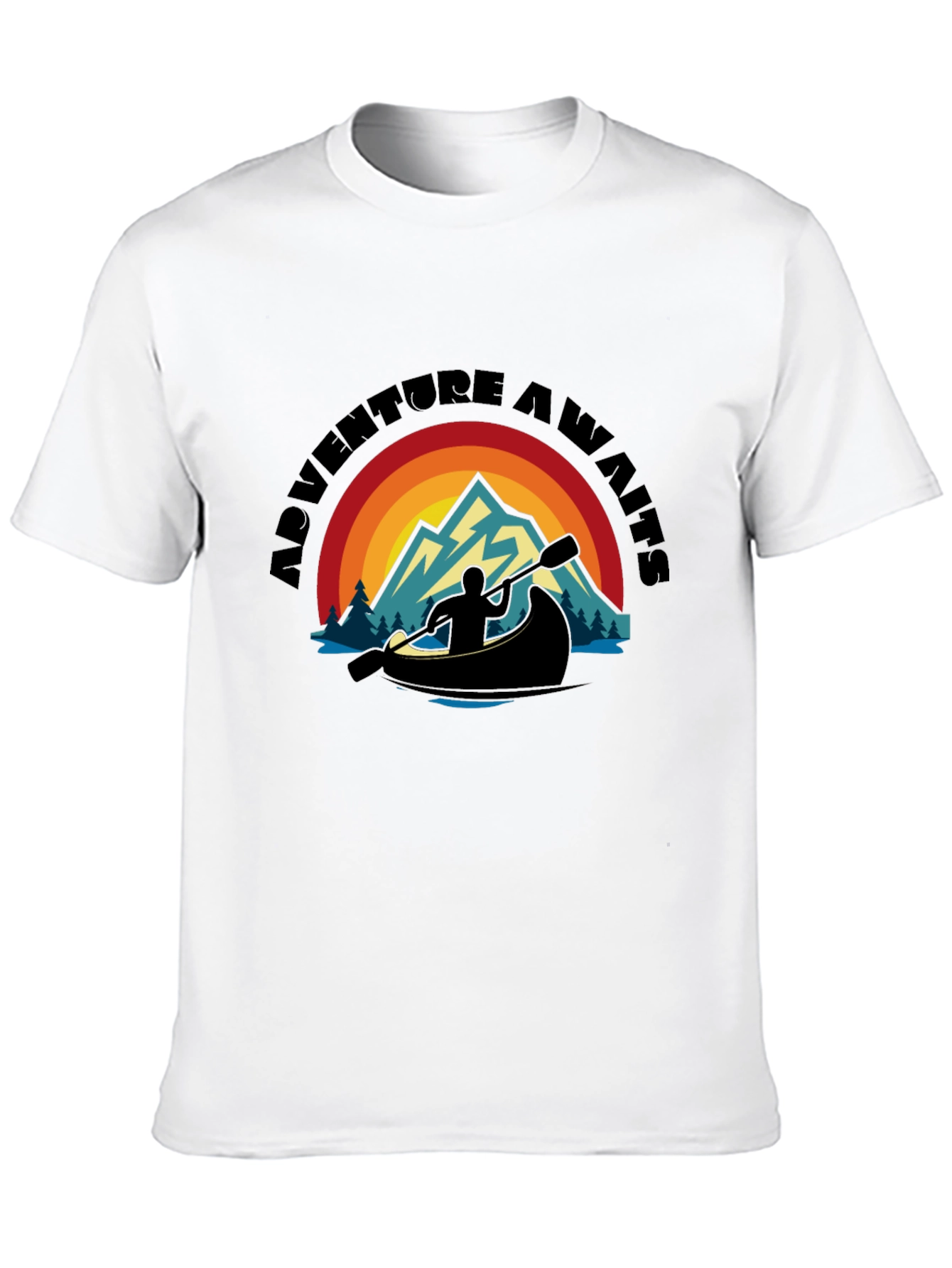 Black Adventure Awaits Graphic T-Shirt view 10