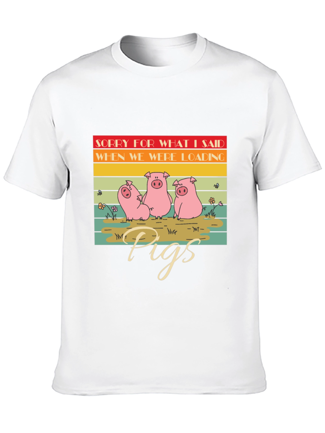 Black Funny Pig T-Shirt - Sorry For What I Said view 10