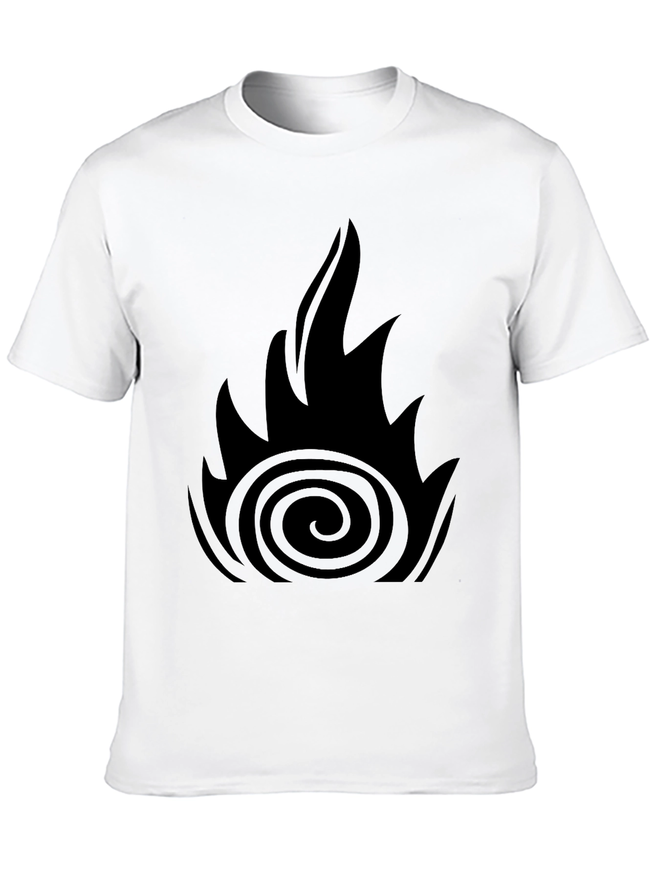 Black Men's Black Graphic Tee - Fire Design view 10