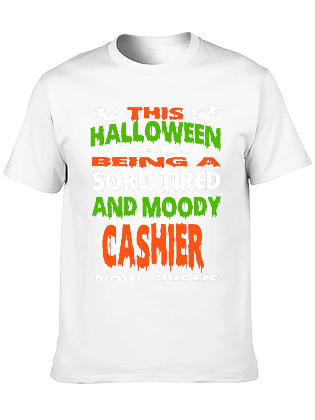 Black Halloween Cashier Graphic Tee - Sore Tired & Moody view 10