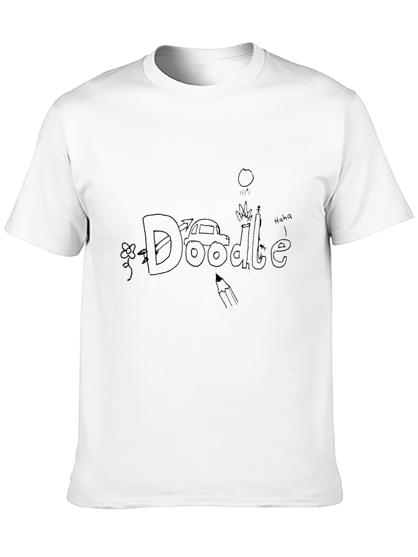 Black Doodle Graphic Tee - Unique Design, Casual Style view 10