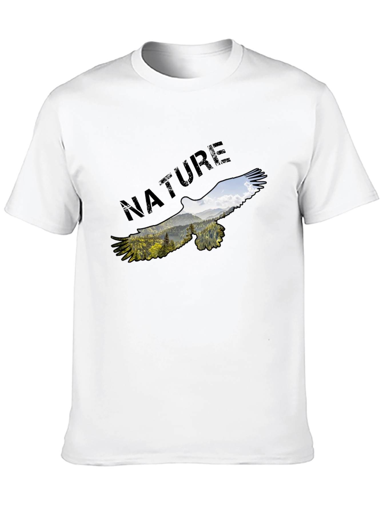 Black Nature Eagle Graphic Black T-Shirt view 10
