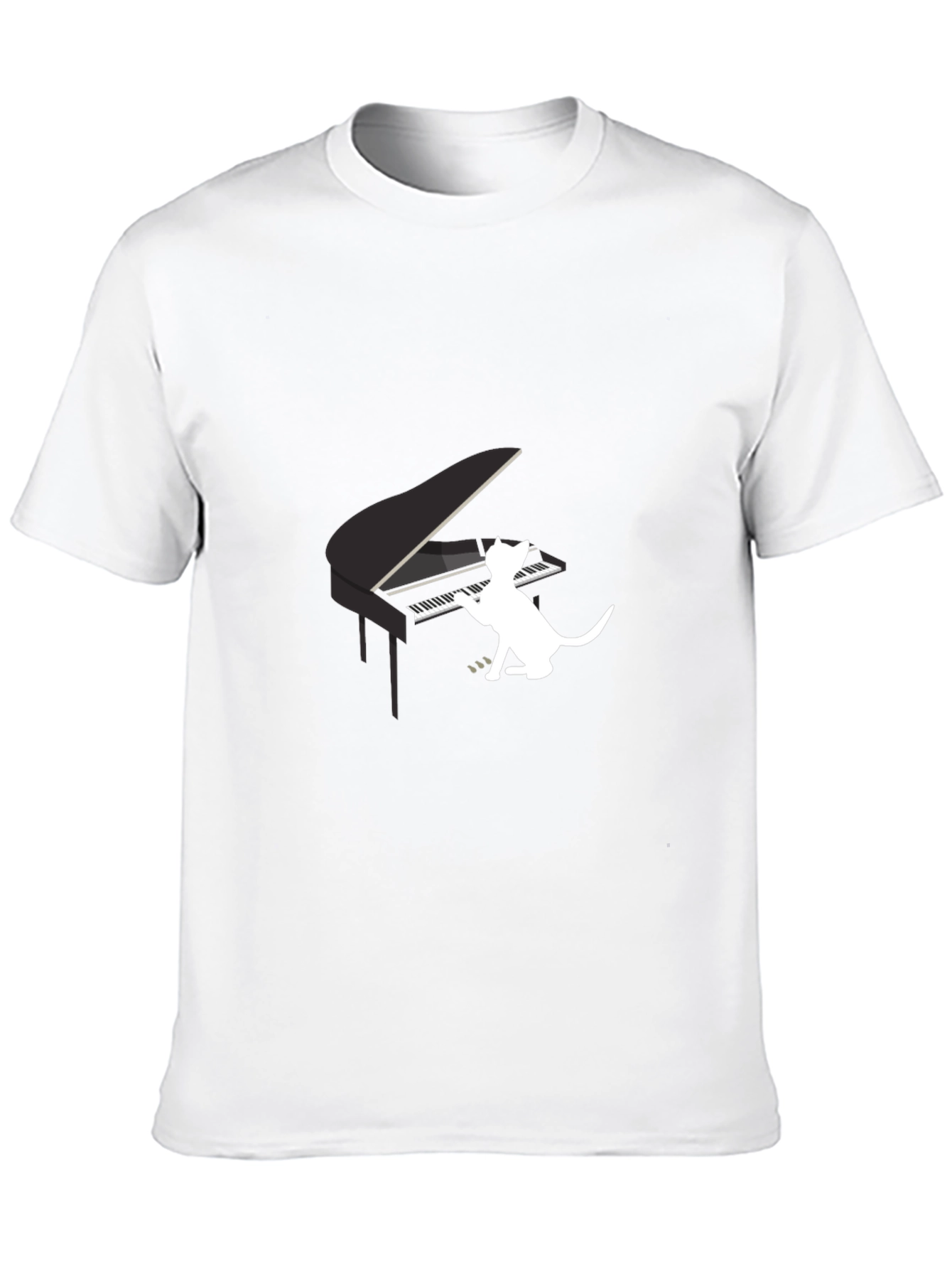 Black Cat Playing Piano Graphic Tee - Black view 10