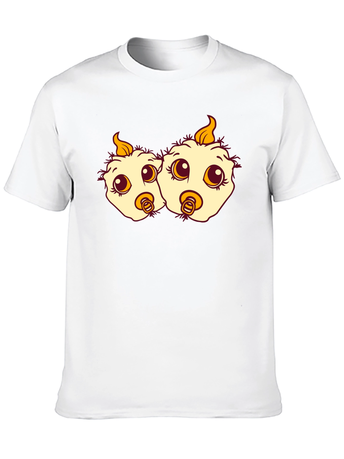 Black Cartoon Chick Twins Black T-Shirt view 10