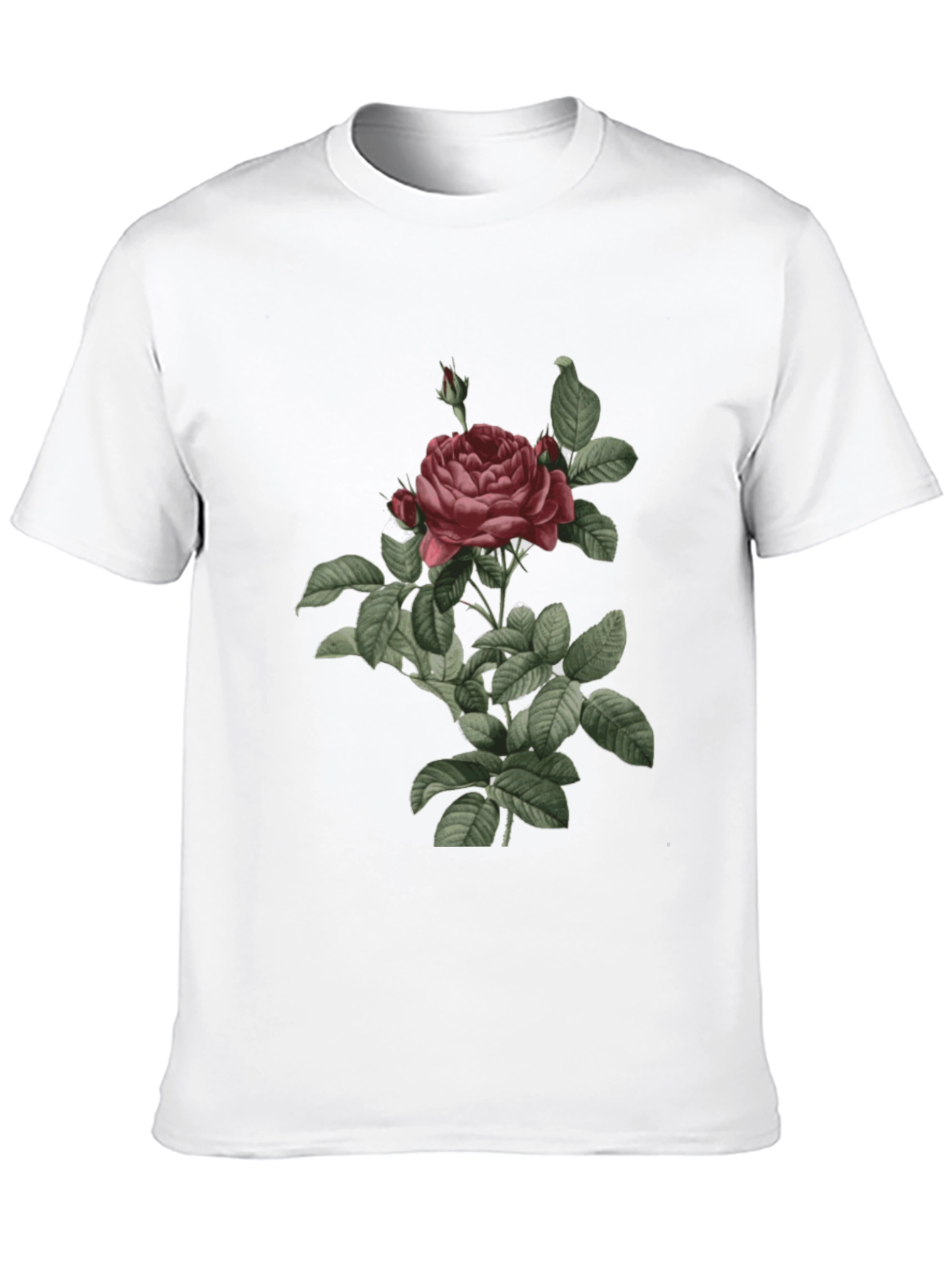 Black Vintage Rose Graphic Tee - Classic Botanical Design view 10