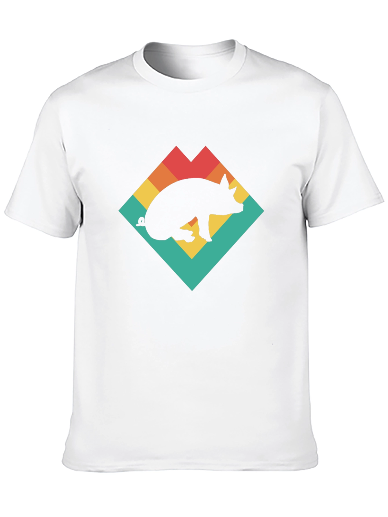 Black Retro Pig Graphic T-Shirt - Black view 10