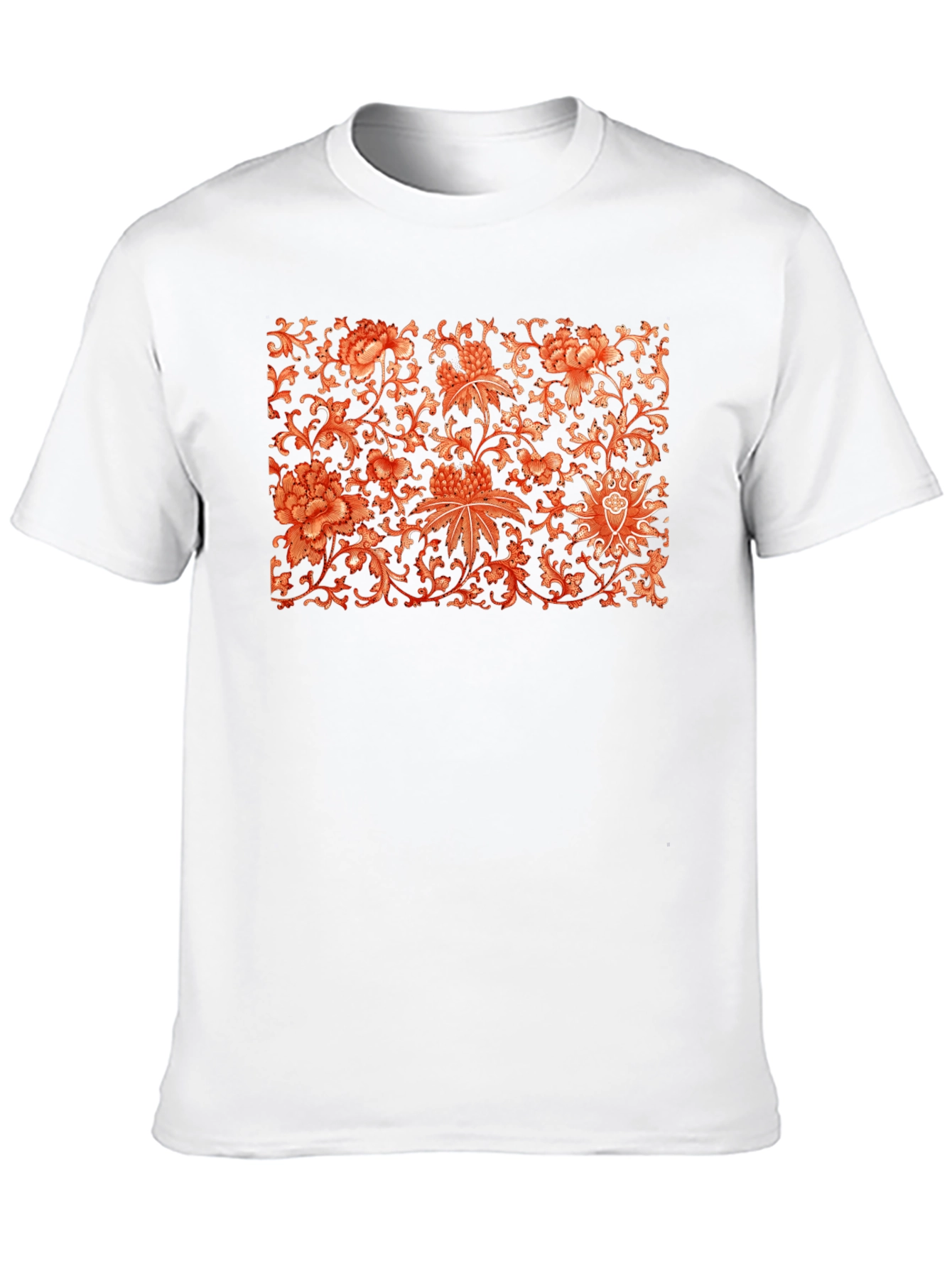 Black Floral Pattern Graphic Print T-Shirt view 10