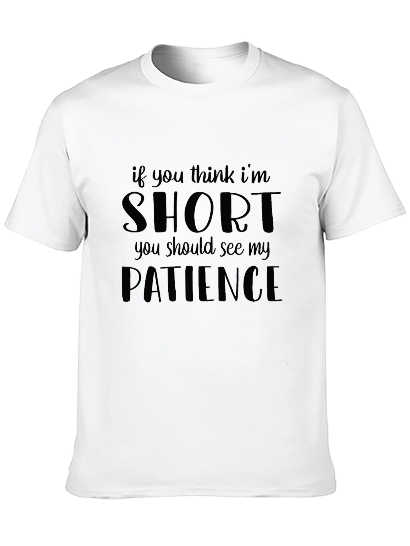Black Funny Short Patience T-Shirt view 10