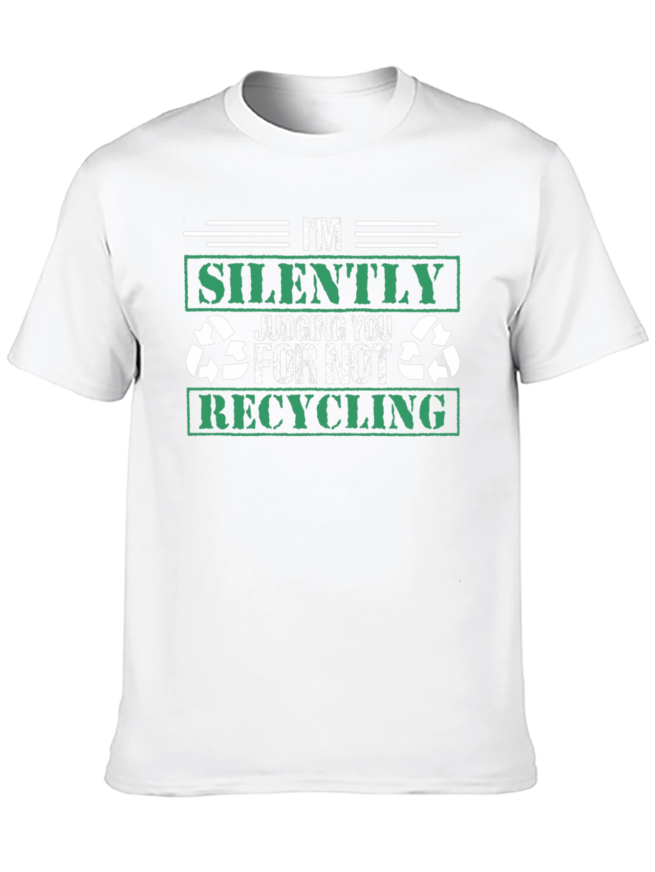 Black Recycle T-Shirt: I'm Silently Judging You view 10