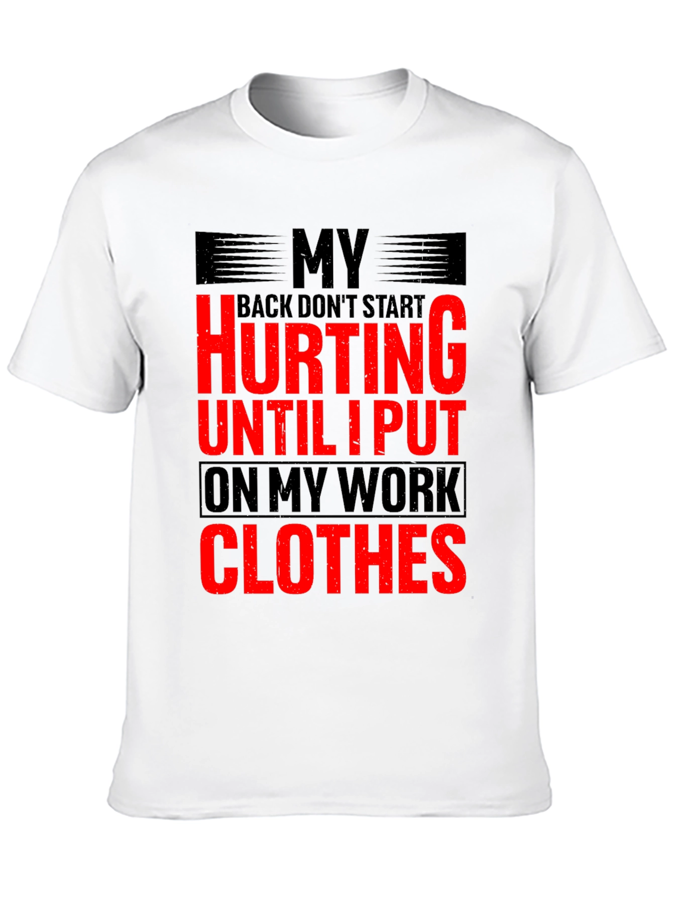 Black Funny Work Clothes Back Pain T-Shirt view 10