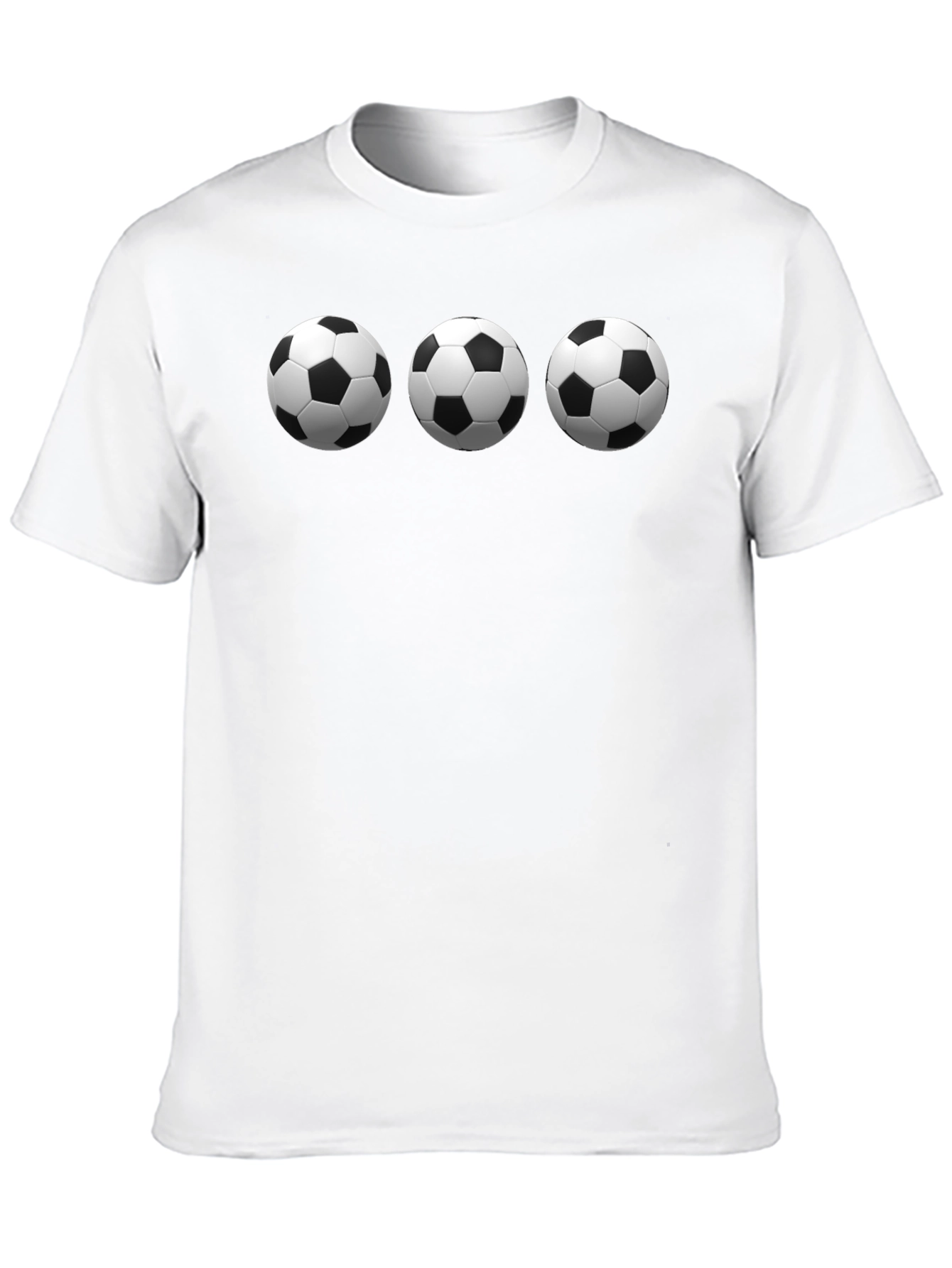 Black Soccer Ball T-Shirt - Three Ball Design view 10