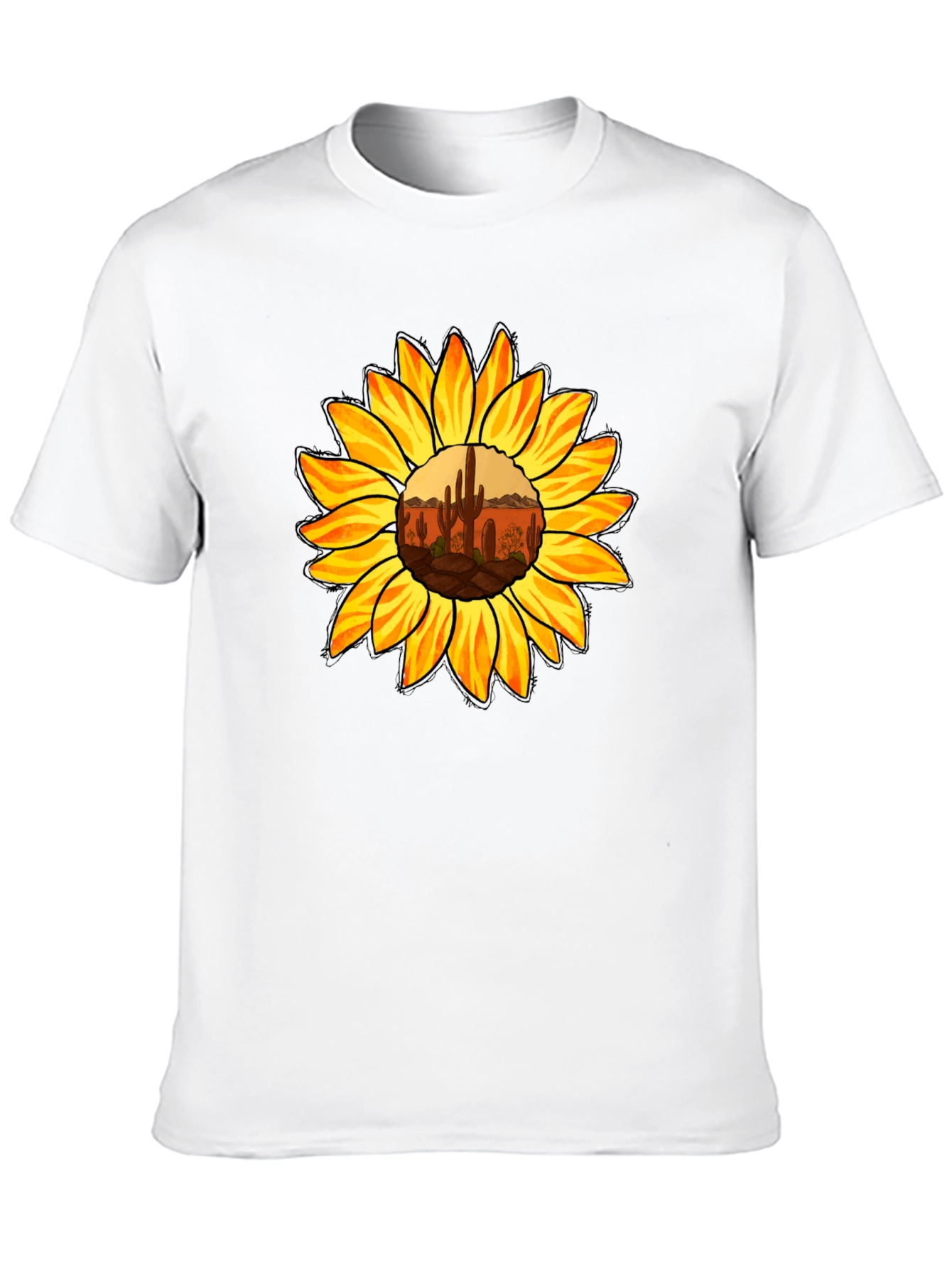 Black Sunflower Desert Graphic Tee - Black Cotton Shirt view 10