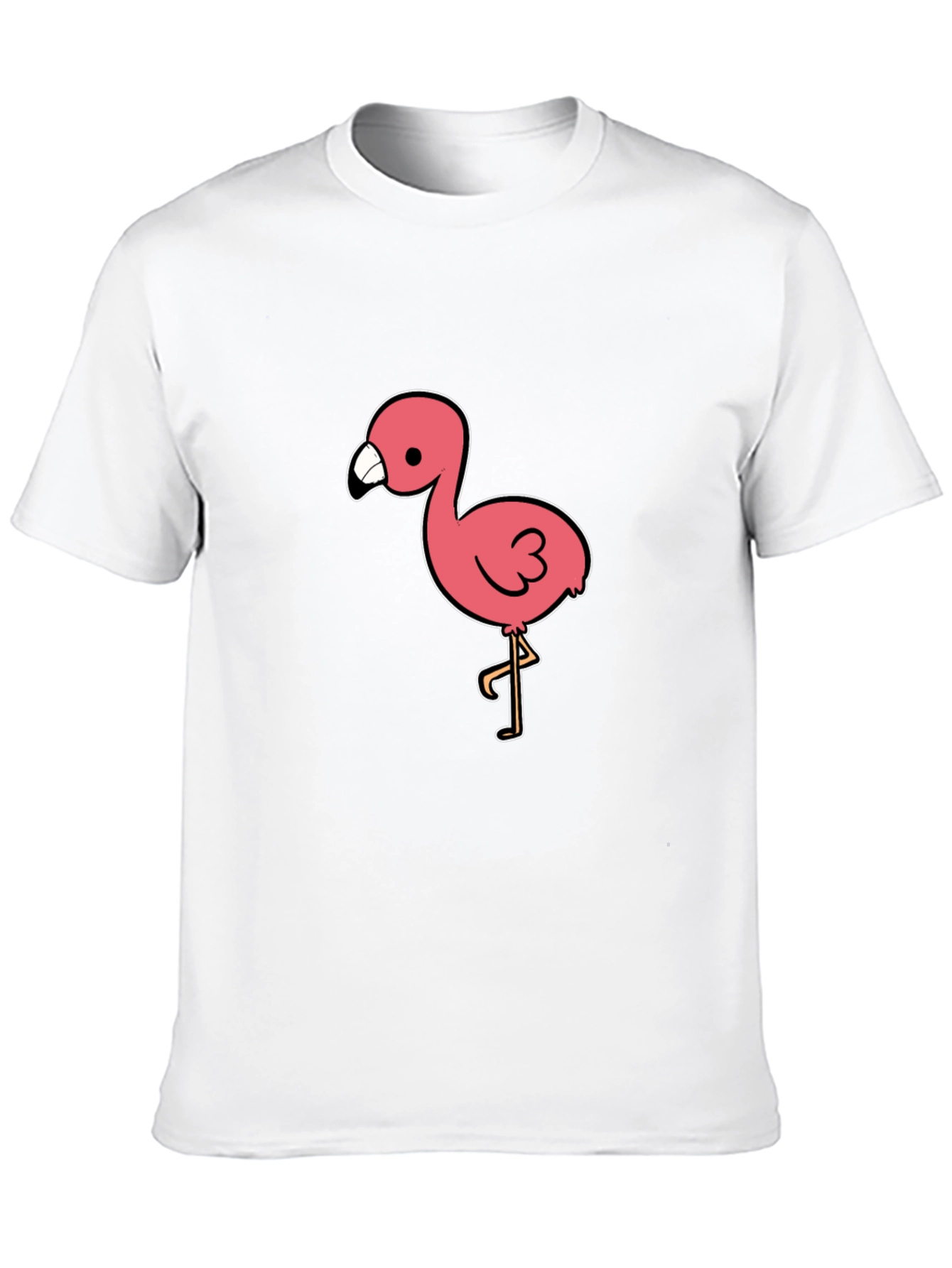 Black Black T-Shirt with Pink Flamingo Graphic view 10