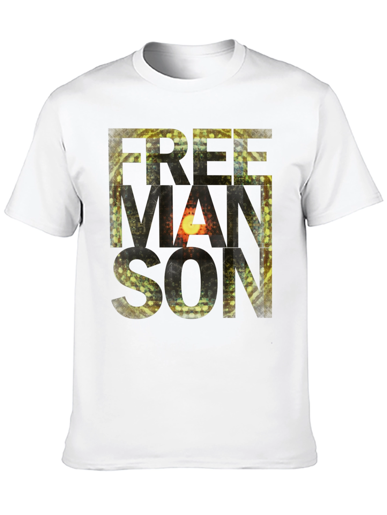 Black Freemanson Men's Black Graphic T-Shirt view 10