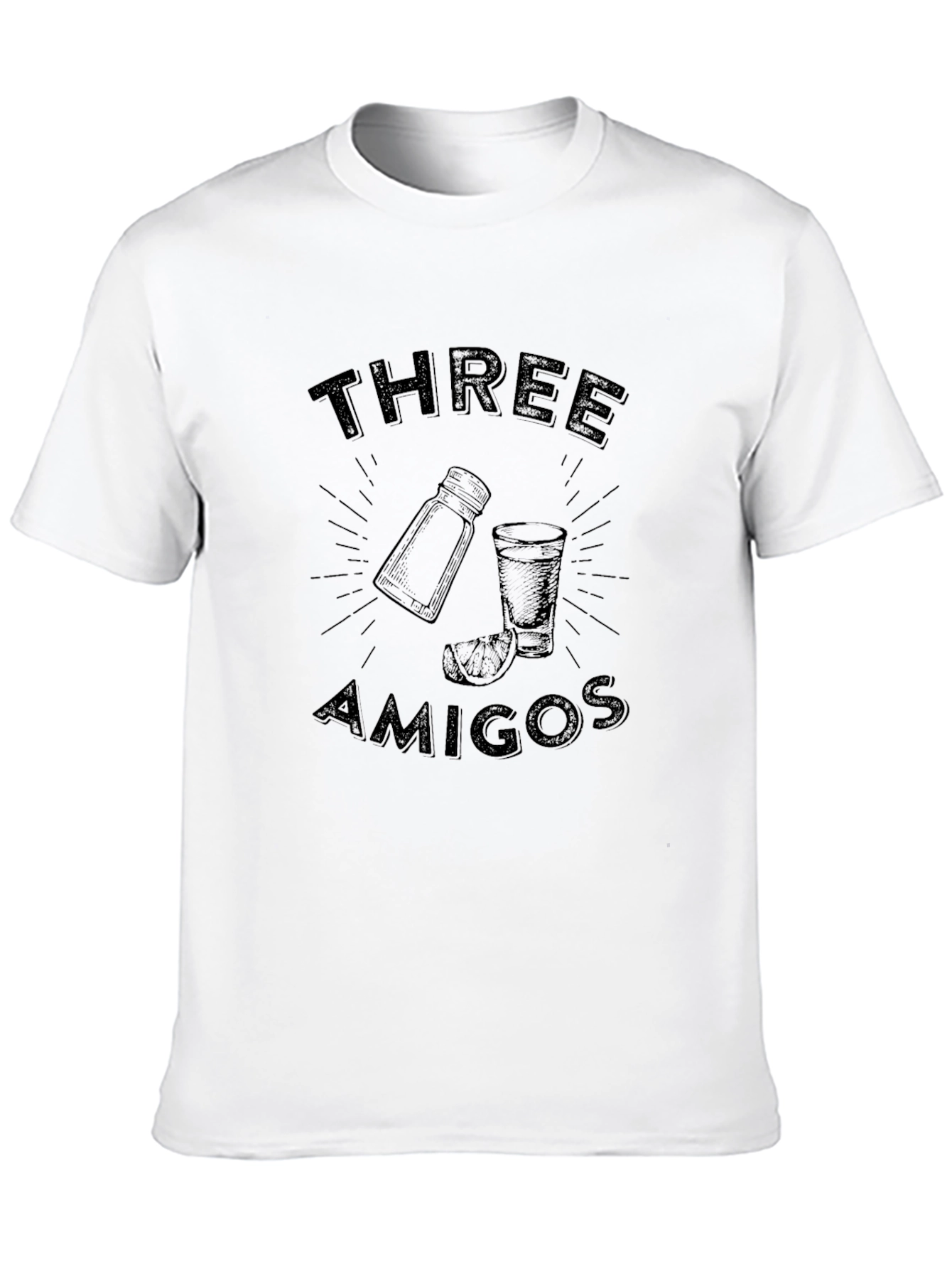 Black Three Amigos Graphic T-Shirt - Classic Crew Neck view 10