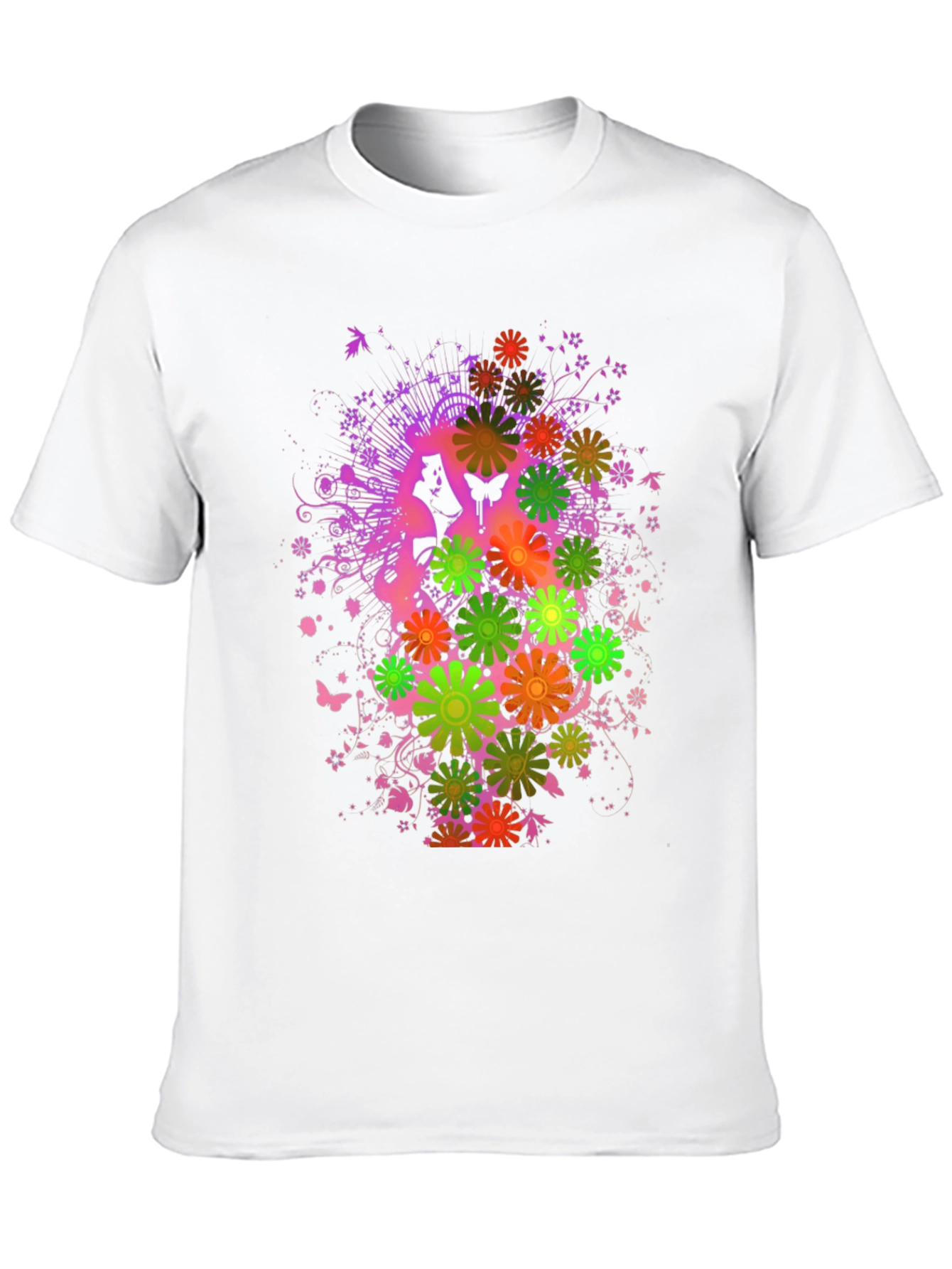 Black Floral Butterfly Graphic Tee - Black Cotton Blend view 10