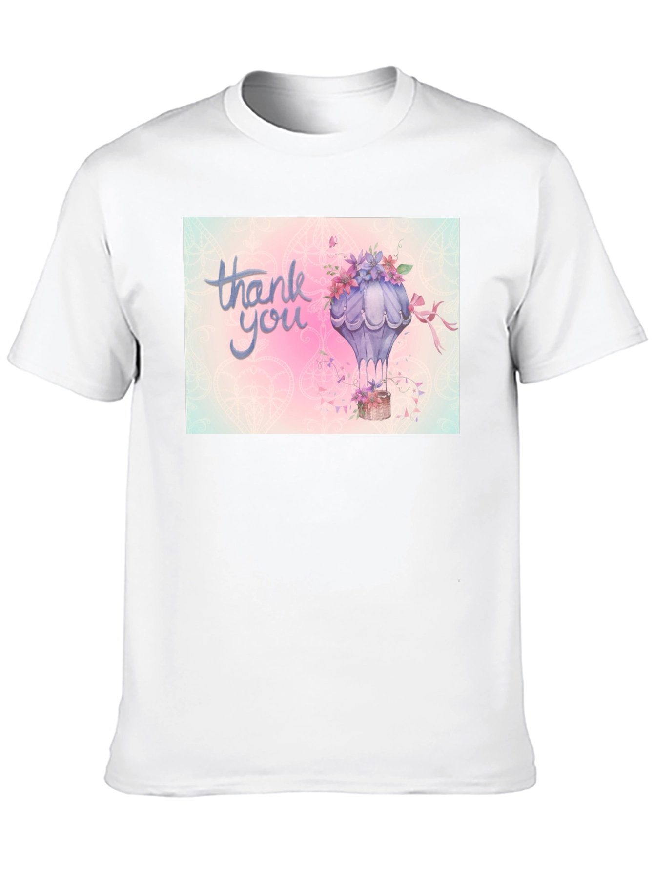 Black Thank You Hot Air Balloon Graphic Tee view 10
