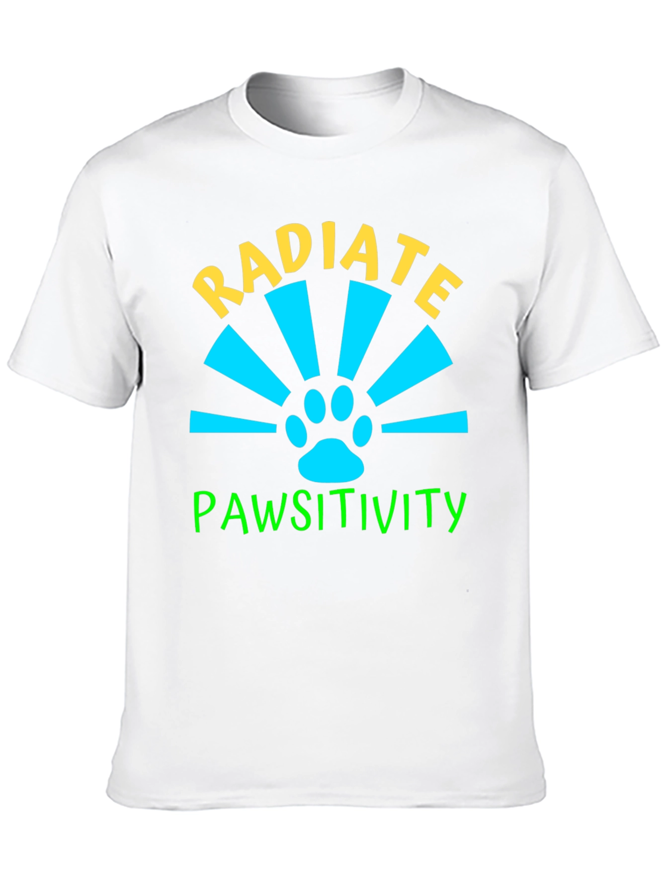 Black Radiate Pawsitivity Black Graphic T-Shirt view 10