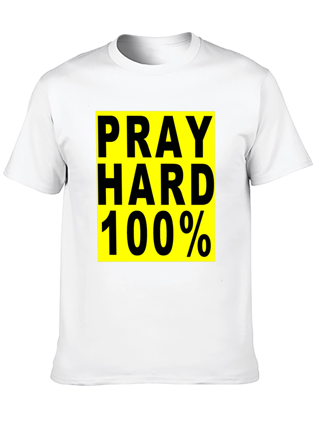 Pray Hard 100% Graphic T-Shirt - Black - 10