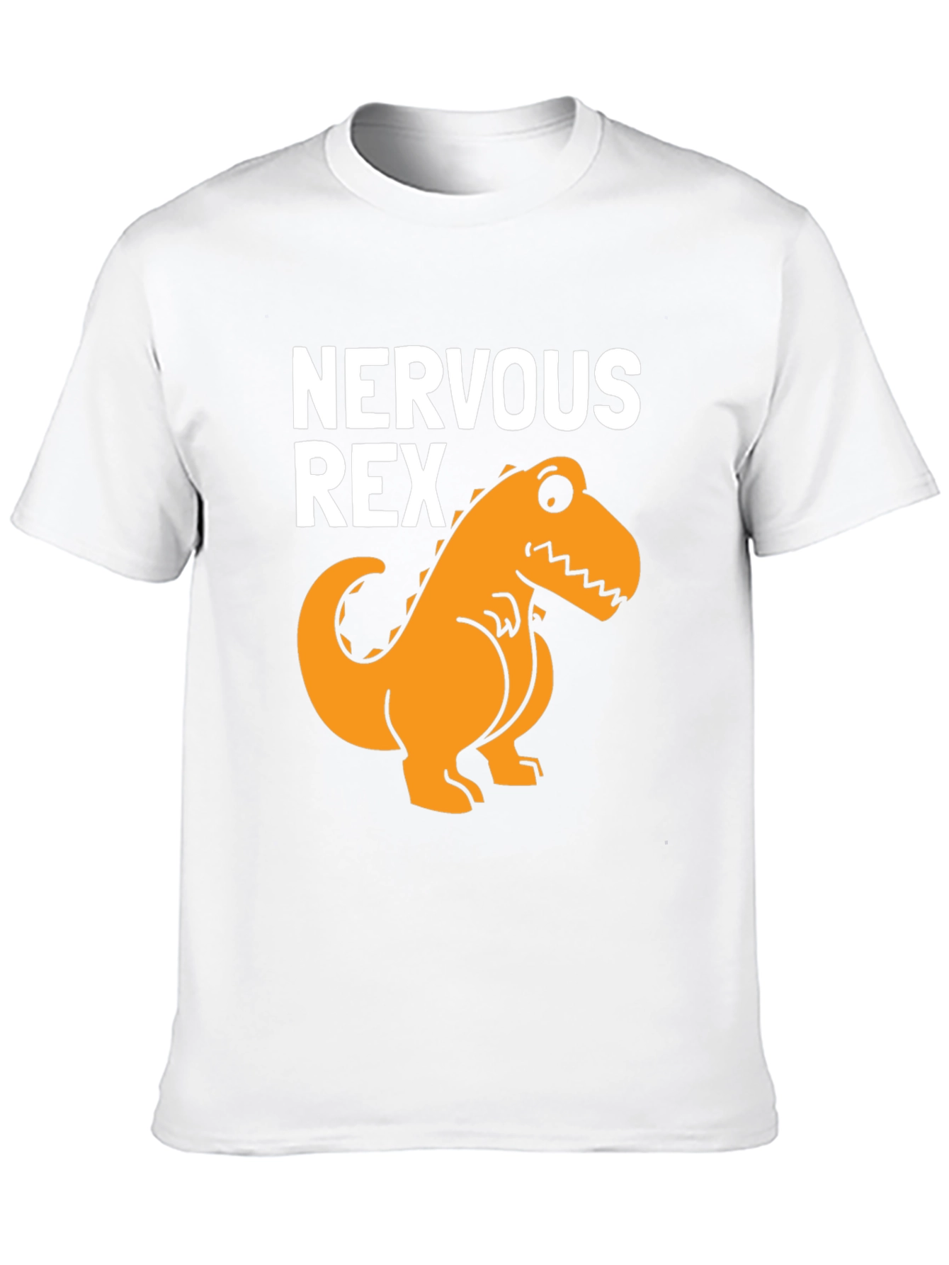 Black Nervous Rex T-Shirt - Funny Dinosaur Tee view 10