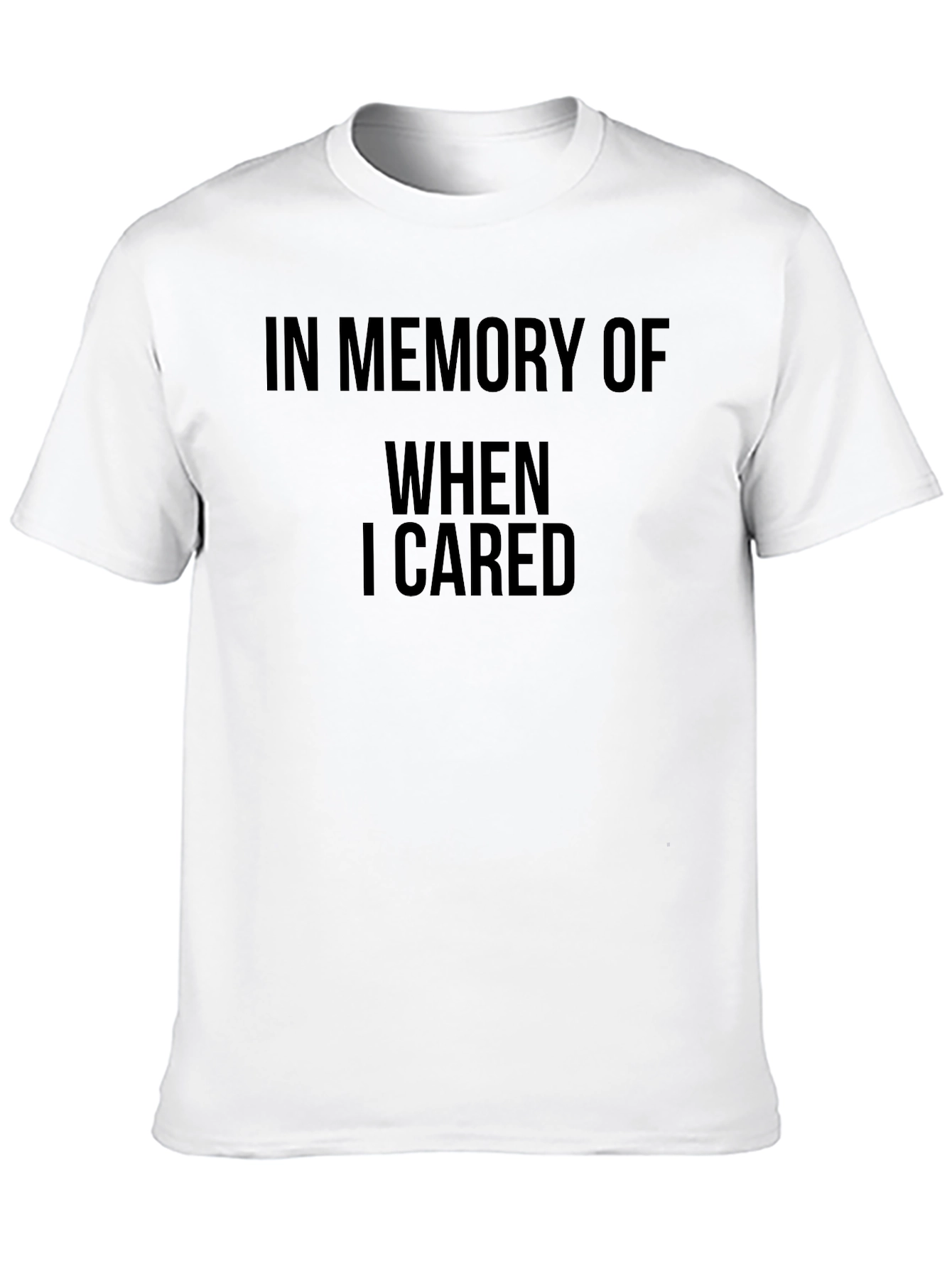 Black In Memory of When I Cared Graphic Tee view 10