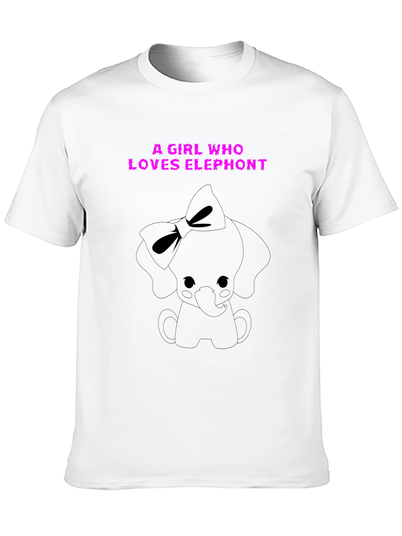 Black A Girl Who Loves Elephant Graphic Tee - Black view 10