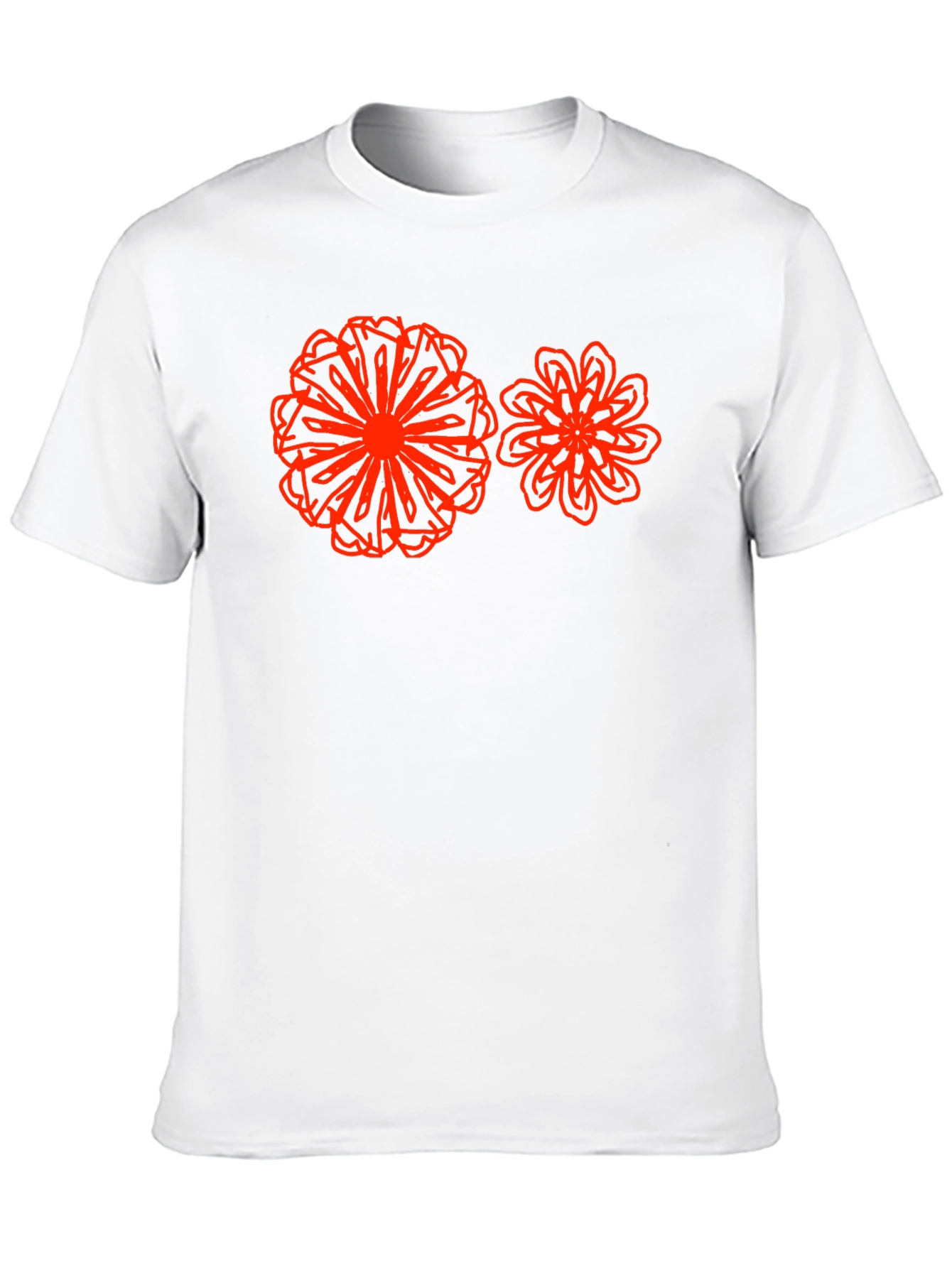 Black Abstract Floral Print Black T-Shirt view 10