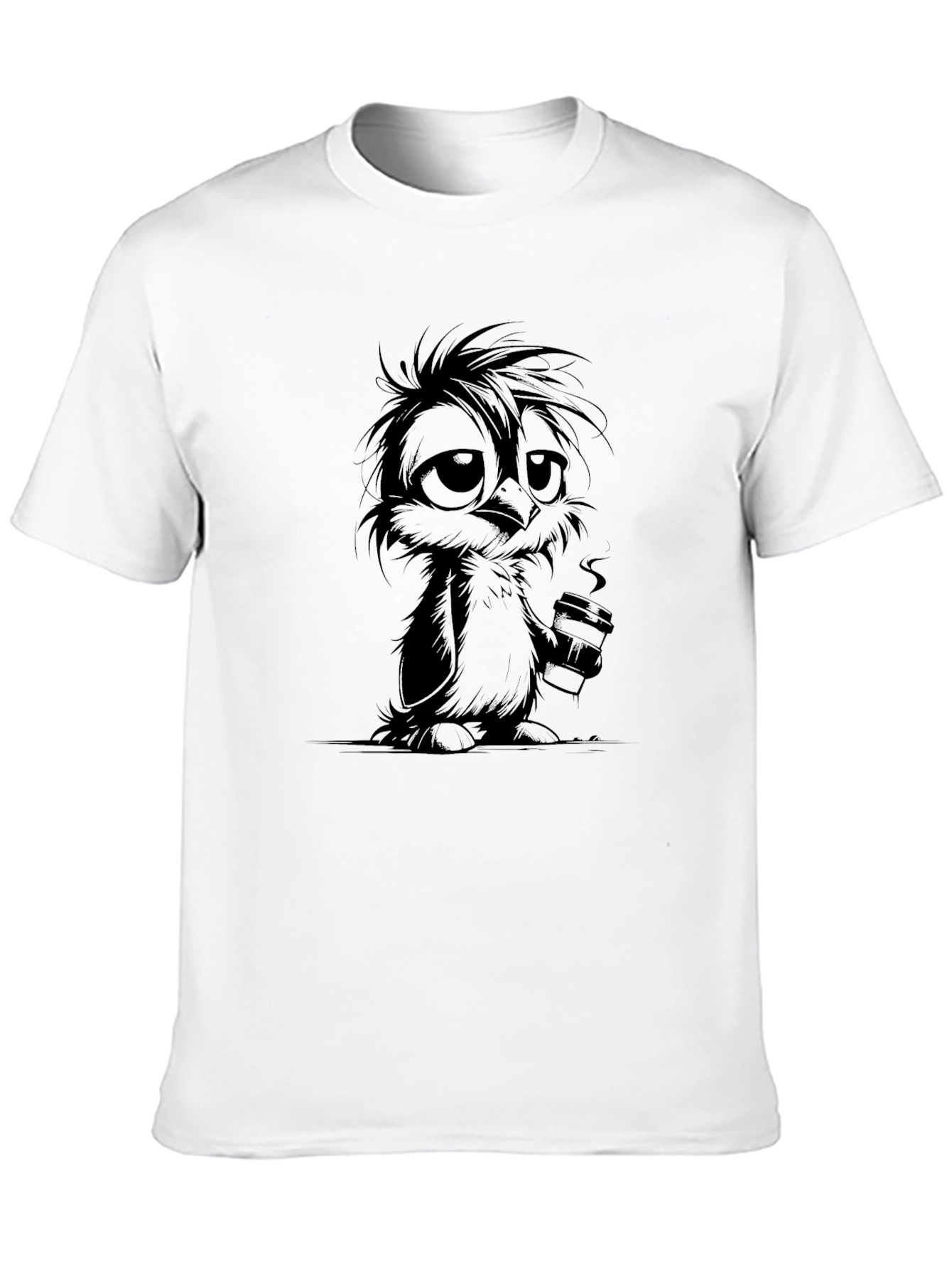 Black Coffee Owl Graphic T-Shirt - Soft Cotton Blend view 10