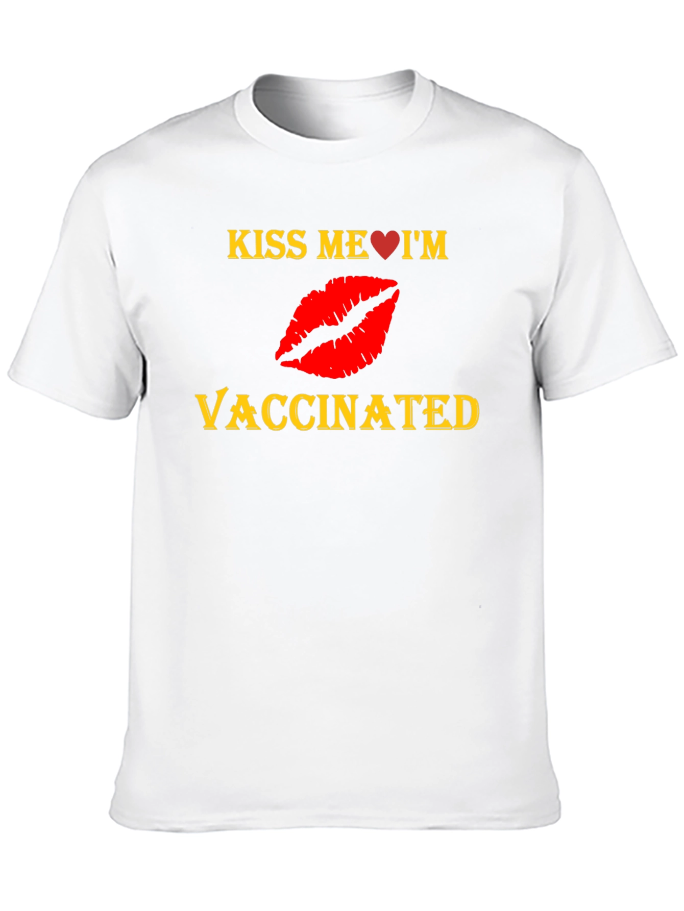 Black Kiss Me I'm Vaccinated Black T-Shirt view 10