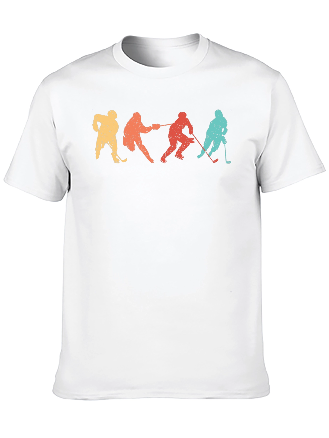 Black Retro Hockey Player Silhouette Graphic Tee view 10
