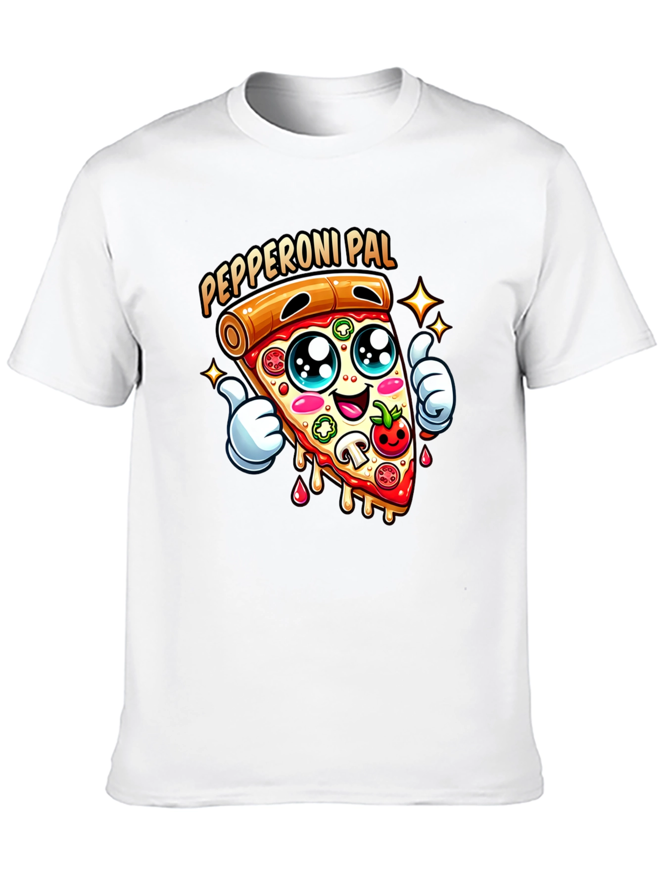Black Pepperoni Pal Graphic Tee - Fun Pizza T-Shirt view 10