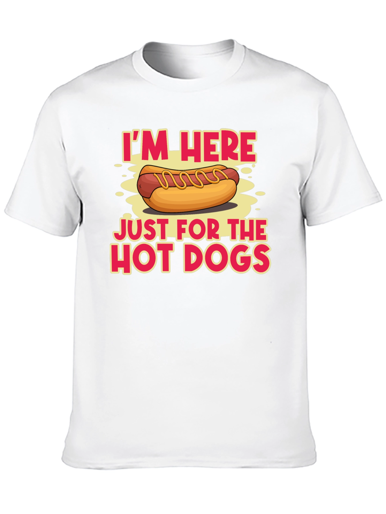 Black Hot Dog Lover T-Shirt: I'm Here Just for the Hot Dogs view 10