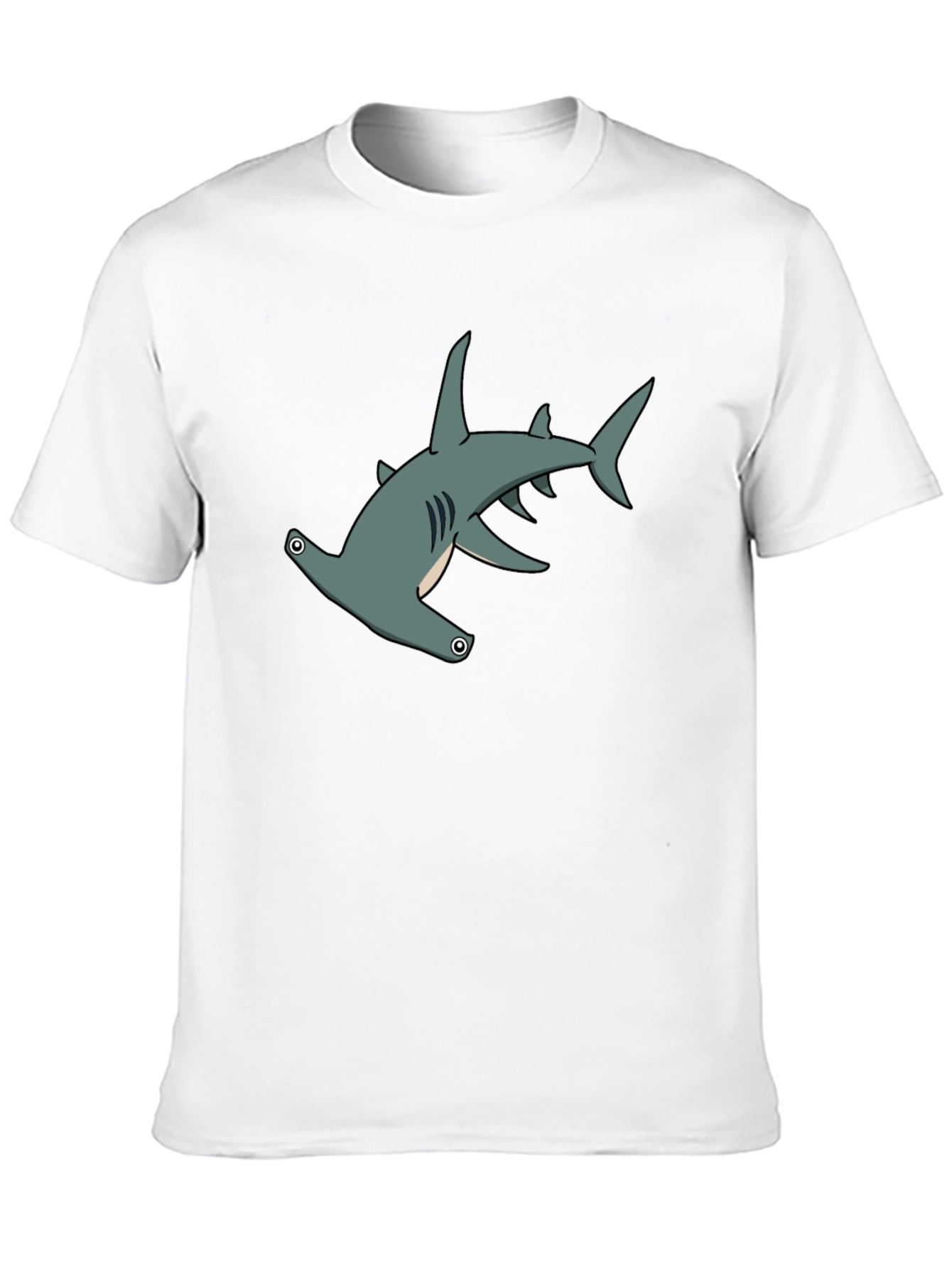 Black Hammerhead Shark Graphic Tee - Black Cotton view 10