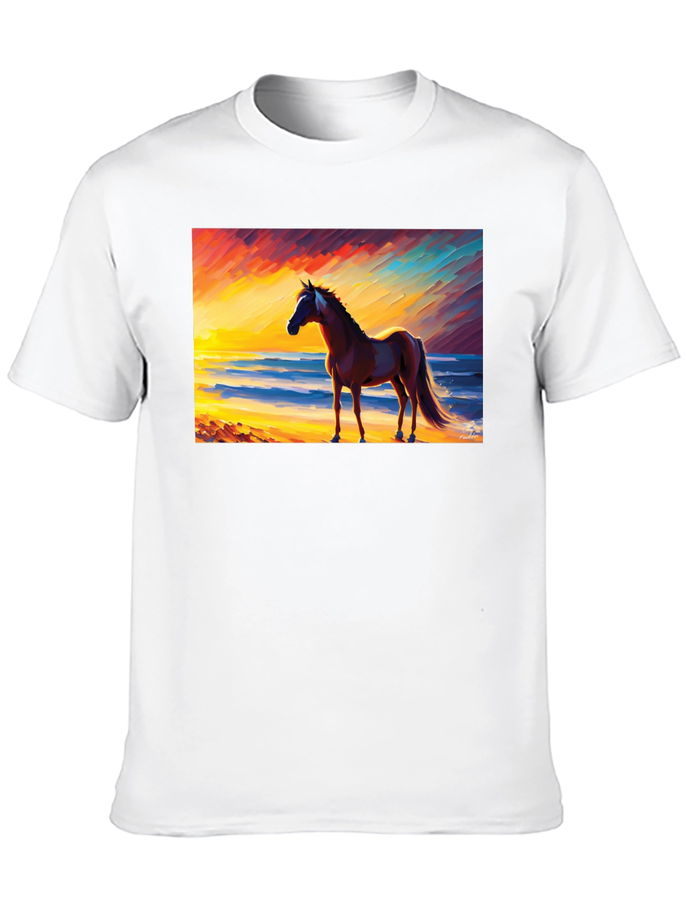 Black Horse Beach Sunset Graphic Tee view 10