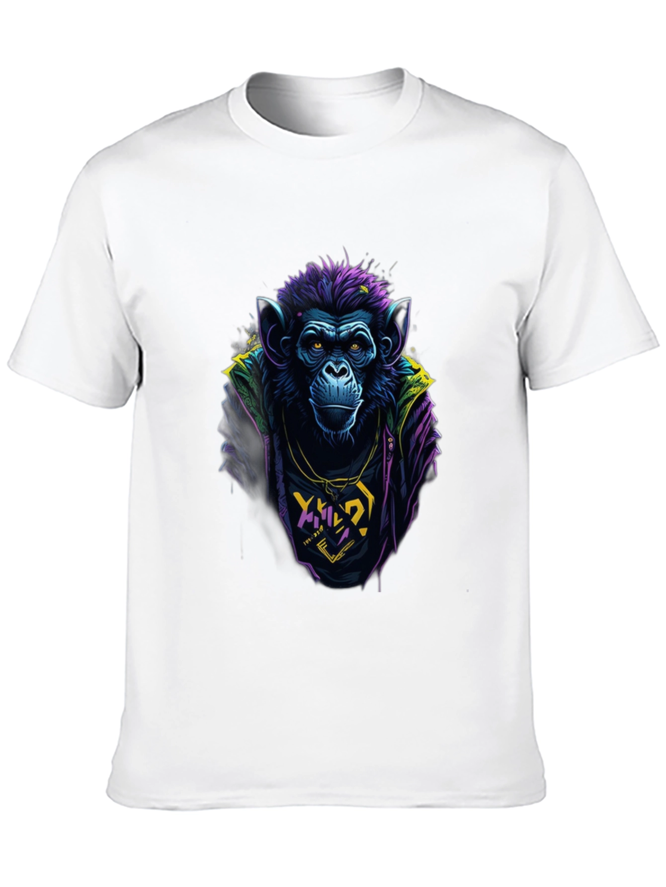 Black Cool Monkey Graphic Tee - Men's Black T-Shirt view 10