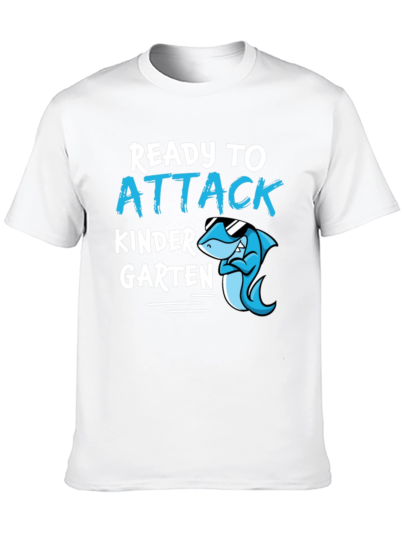Black Ready to Attack Kindergarten Shark T-Shirt view 10
