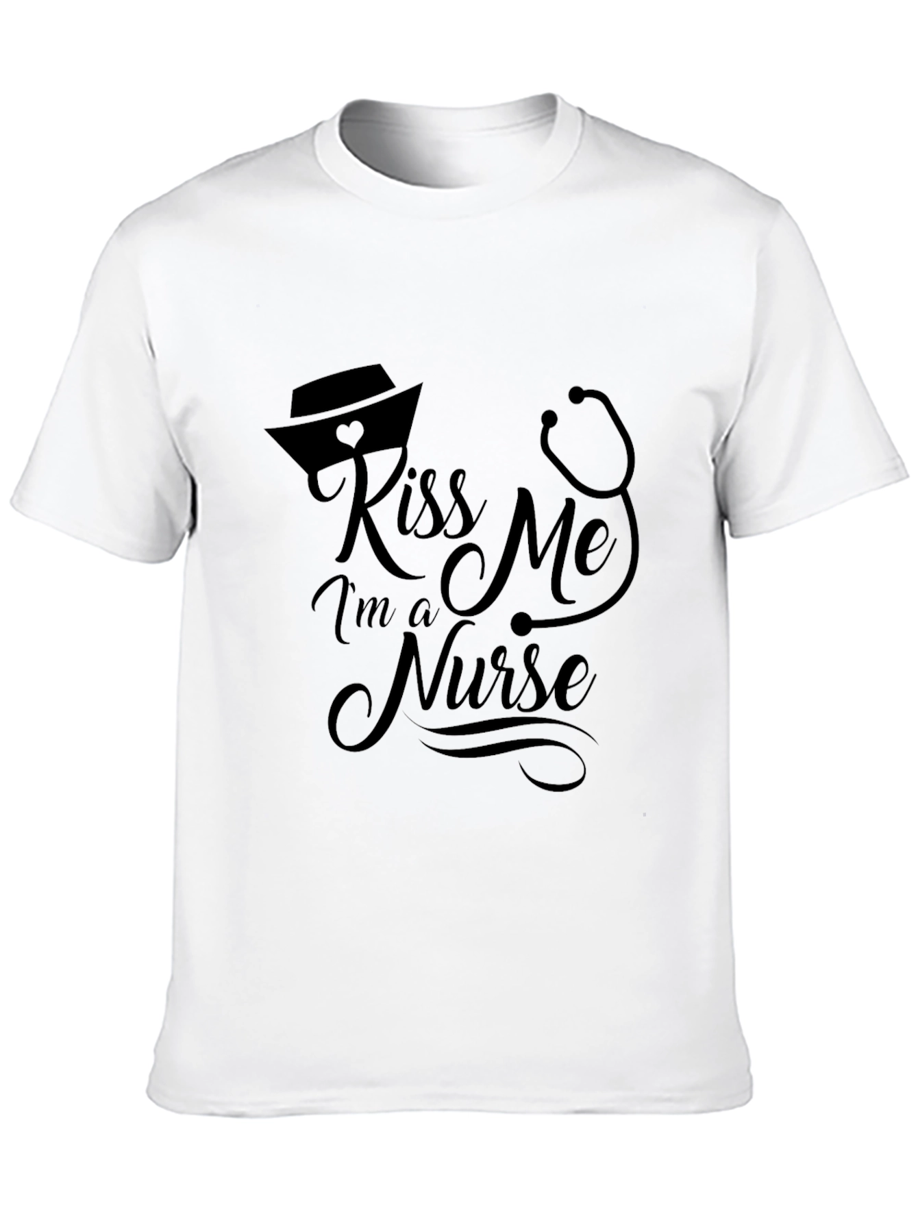 Black Kiss Me I'm A Nurse Black T-Shirt view 10