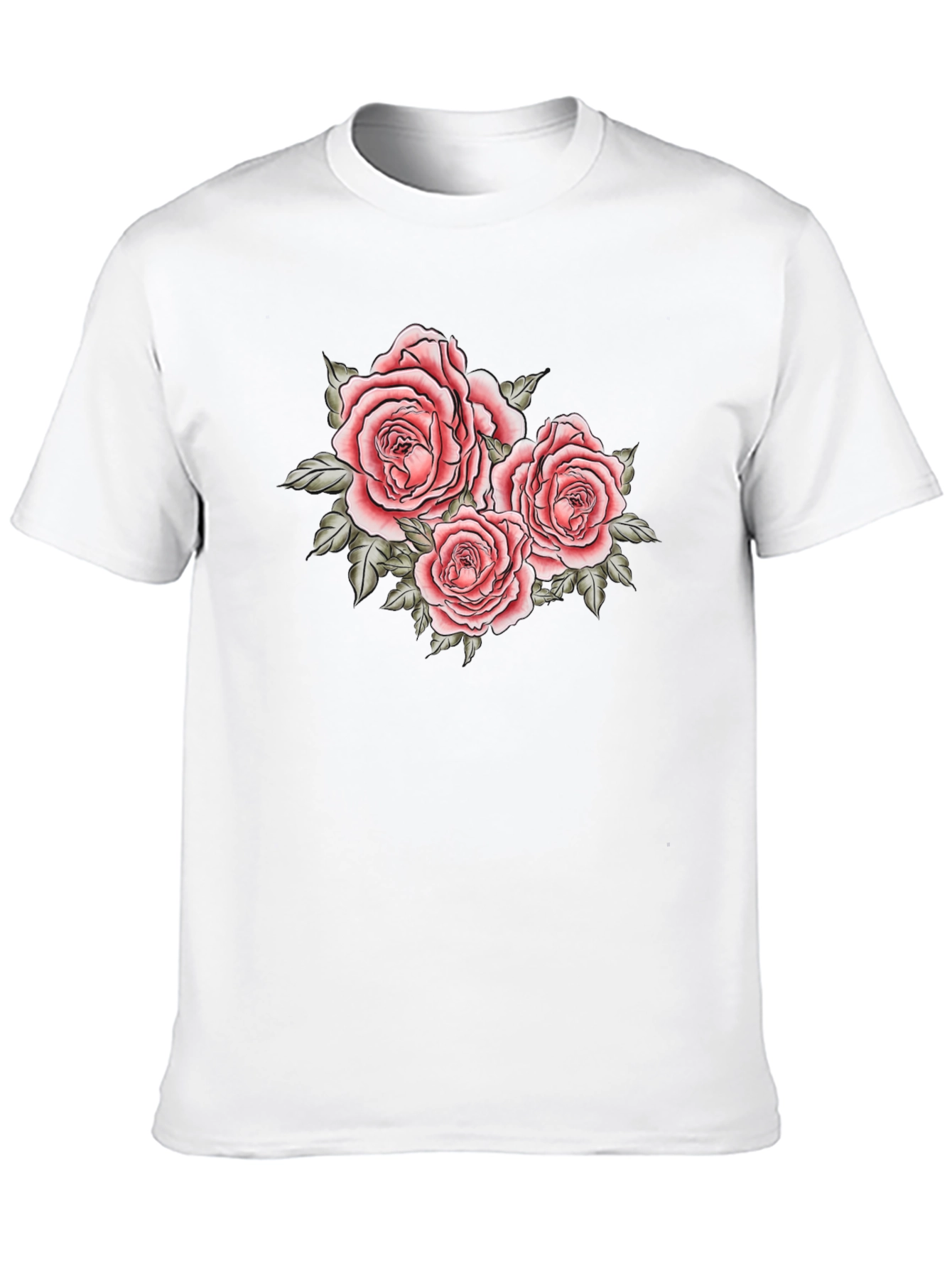 Black Floral Roses Graphic Black T-Shirt view 10