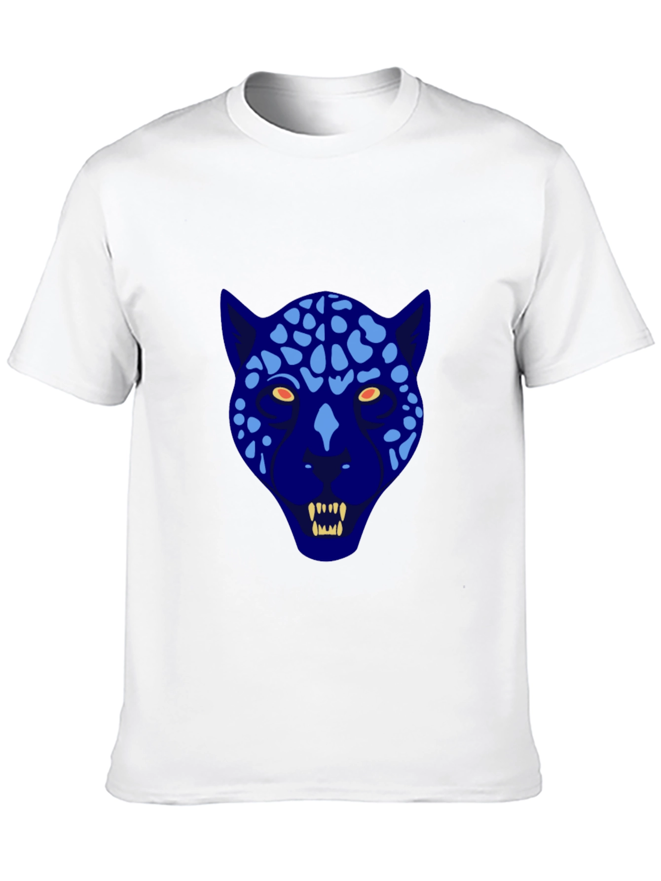 Black Blue Leopard Graphic Tee - Cool Animal Print T-Shirt view 10