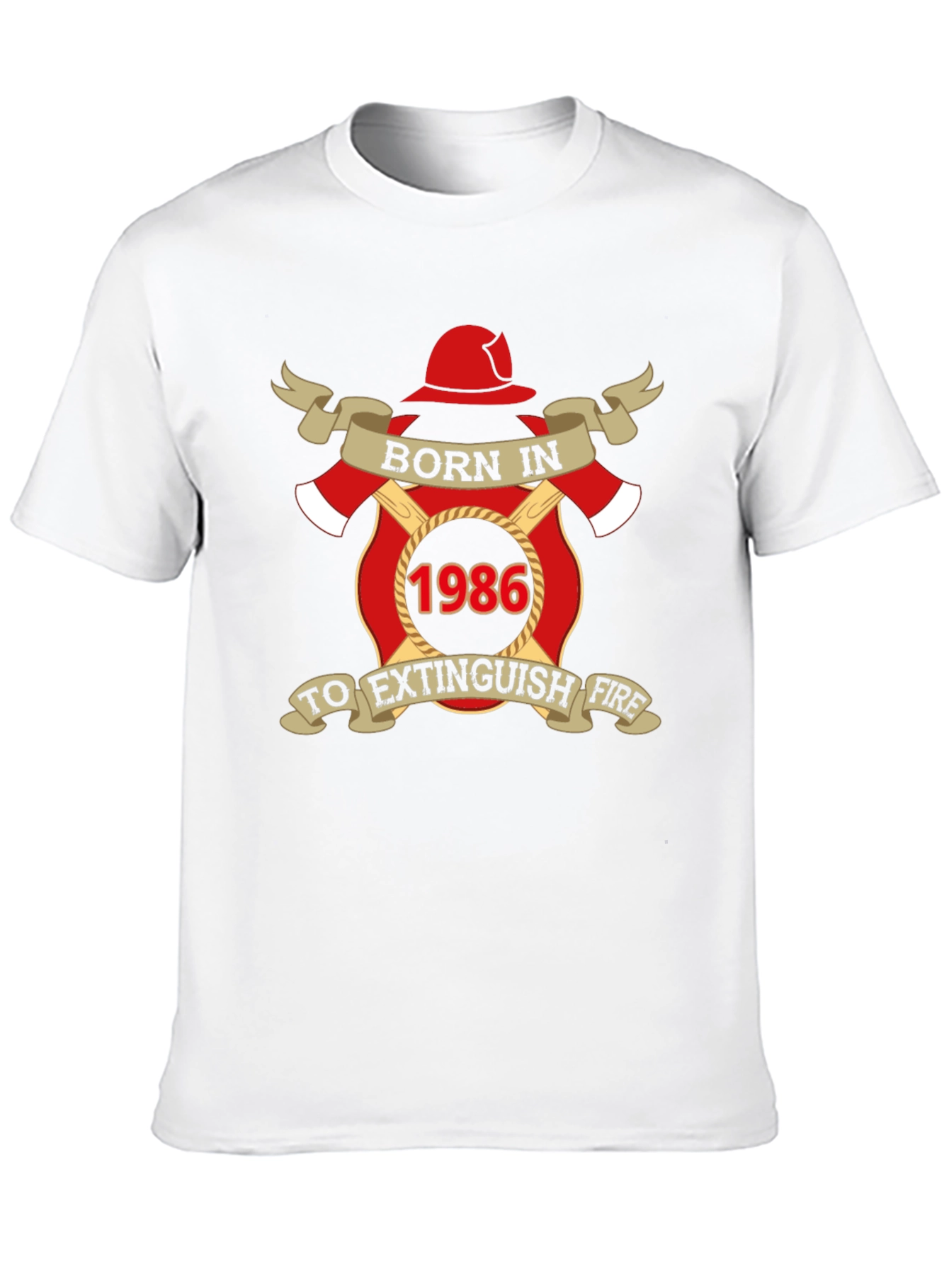 Black Born in 1986 Firefighter T-Shirt view 10